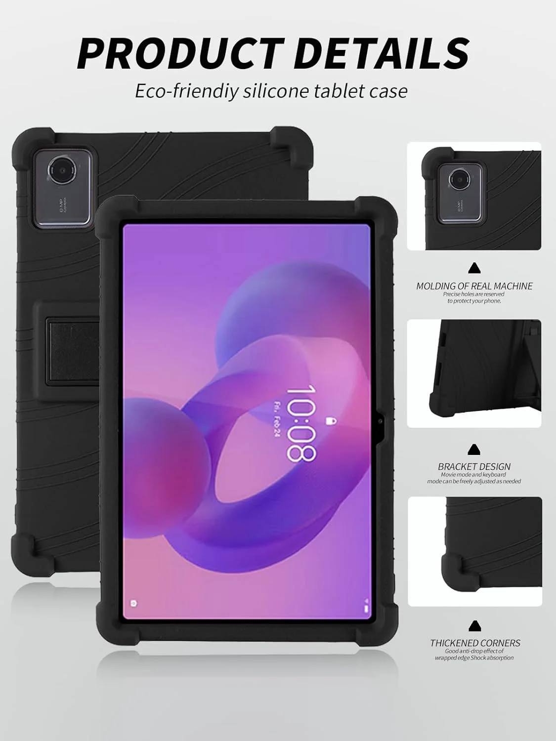 کاور تبلت لنوو تب M11 11 اینچی، کاور سیلیکونی نرم تبلت با پایه ضد لغزش، مقاوم در برابر ضربه و افتادن - مشکی کاور تبلت لنوو تب M11 11 اینچی، کاور سیلیکونی نرم تبلت با پایه ضد لغزش، مقاوم در برابر ضربه و افتادن - مشکی