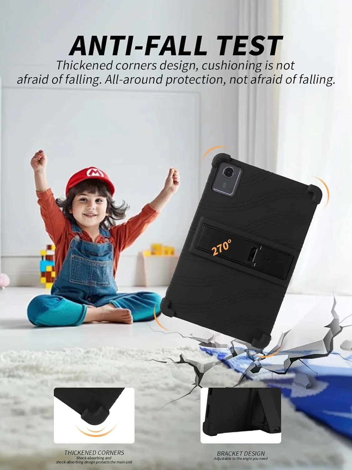 کاور تبلت لنوو تب M11 11 اینچی، کاور سیلیکونی نرم تبلت با پایه ضد لغزش، مقاوم در برابر ضربه و افتادن - مشکی کاور تبلت لنوو تب M11 11 اینچی، کاور سیلیکونی نرم تبلت با پایه ضد لغزش، مقاوم در برابر ضربه و افتادن - مشکی