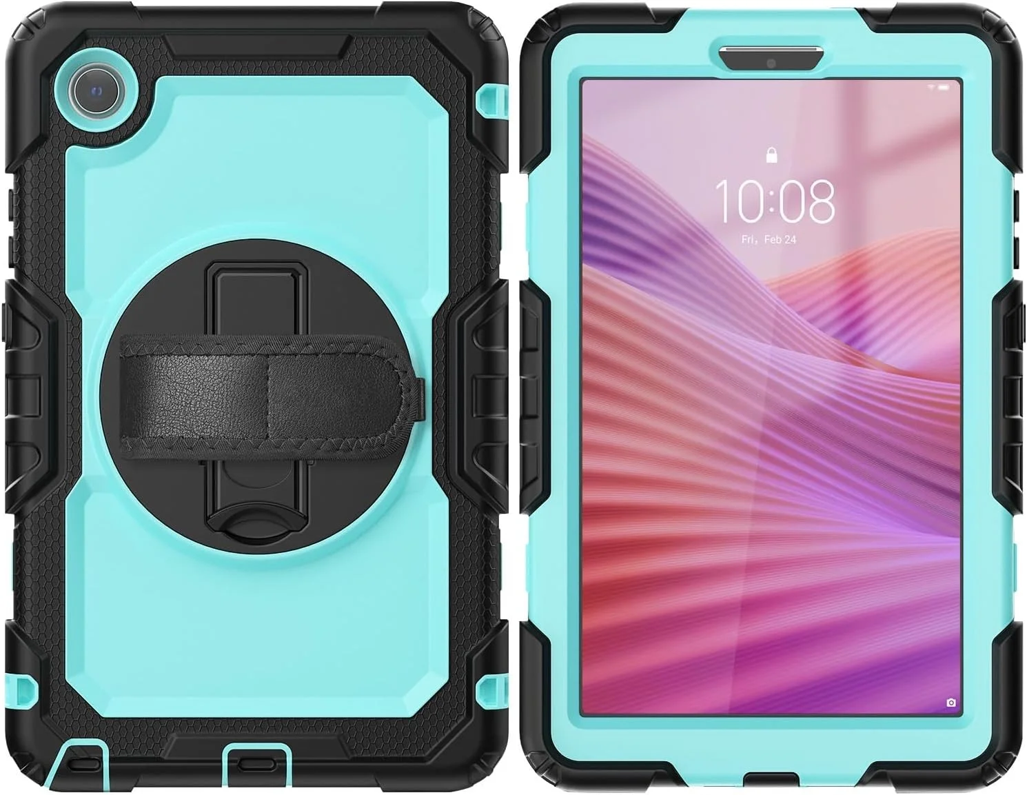 محافظ تبلت سازگار با تبلت لنوو تب وان 8.7 اینچی مدل K9 TB305FU به همراه محافظ صفحه نمایش، قاب مقاوم در برابر ضربه با بند دستی و پایه چرخان 360 درجه، سازگار با قاب تبلت لنوو تب وان 8.7 اینچی محافظ تبلت سازگار با تبلت لنوو تب وان 8.7 اینچی مدل K9 TB305FU به همراه محافظ صفحه نمایش، قاب مقاوم در برابر ضربه با بند دستی و پایه چرخان 360 درجه، سازگار با قاب تبلت لنوو تب وان 8.7 اینچی