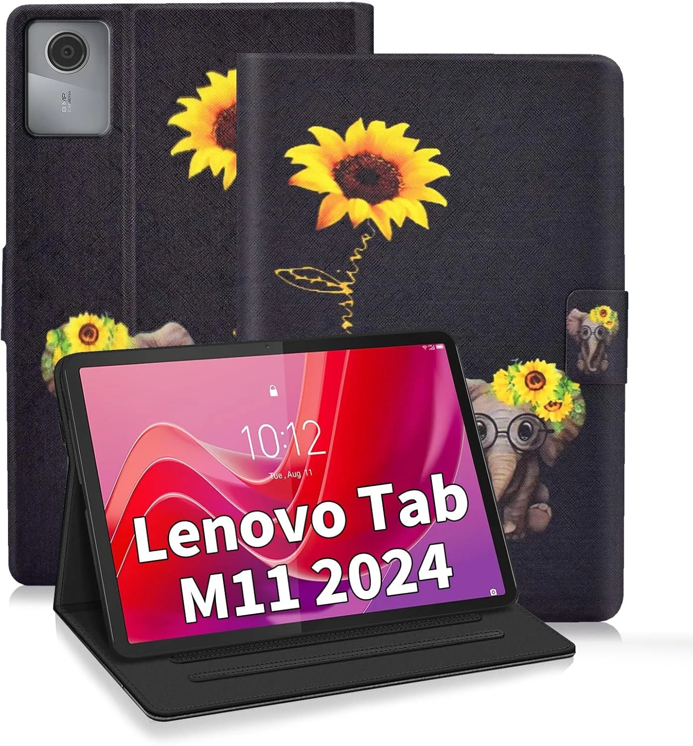 کاور کتابی اونثفول مناسب برای تبلت لنوو تب M11 (11 اینچ) مدل TB330FU سال 2024، کاور محافظ چرمی PU با قابلیت استند - طرح فیل گلدار کاور کتابی اونثفول مناسب برای تبلت لنوو تب M11 (11 اینچ) مدل TB330FU سال 2024، کاور محافظ چرمی PU با قابلیت استند - طرح فیل گلدار