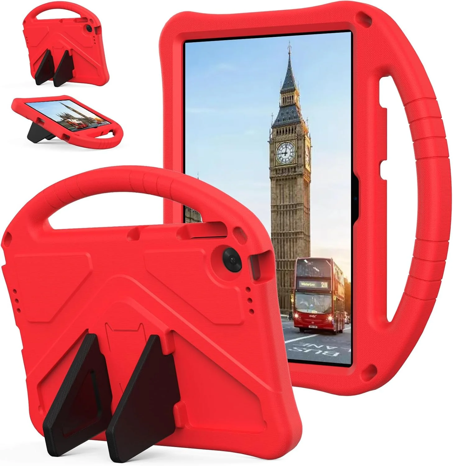 کیف تبلت کودکانه Gruattreay مناسب برای تبلت لنوو تب (2025) 10.1 اینچ مدل TB311FU TB311XU، [مناسب کودکان] EVA بادوام، سبک وزن، دارای دسته قابل حمل، پایه و پوشش محافظ ضد ضربه (قرمز)