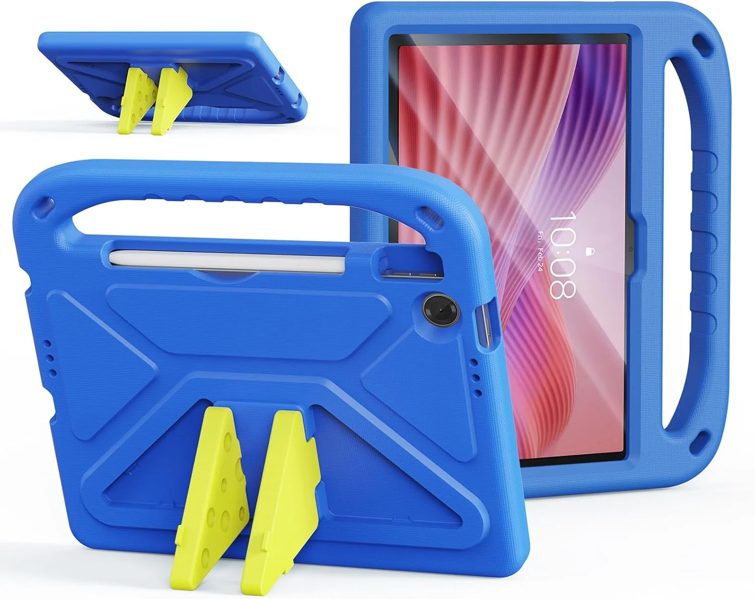 کیف تبلت کودکانه Gruattreay مناسب برای تبلت لنوو تب 10.1 اینچ 2025 (TB311FU/TB311XU) [مناسب کودکان] مقاوم سبک وزن EVA با دسته قابل حمل و پوشش محافظ ضد ضربه با استند (آبی)