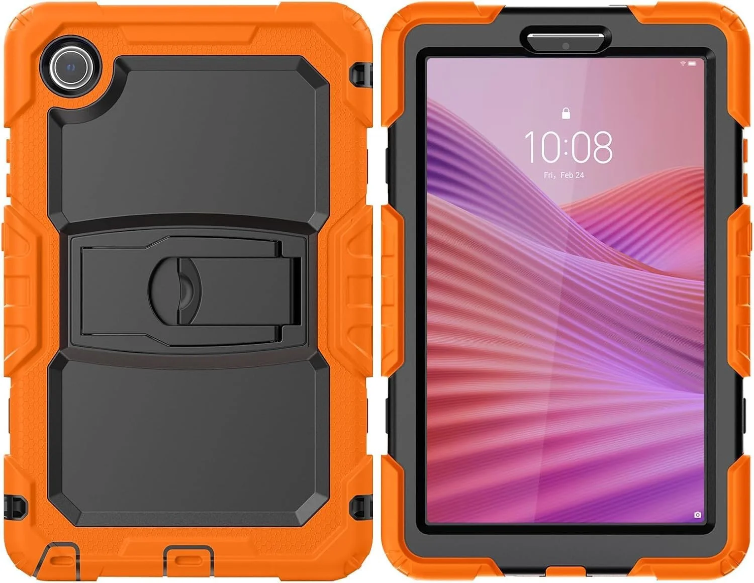 کاور تبلت Gruattreay مناسب برای تبلت لنوو تب وان 8.7 اینچ 2025 با پایه [محافظ صفحه نمایش داخلی] کاور محافظ سه لایه مقاوم در برابر ضربه با بند شانه (نارنجی)