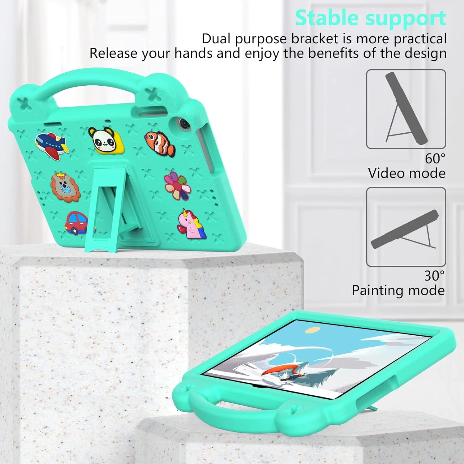 کیف تبلت کودکانه nincyee برای Lenovo Tab M10 نسل 3، 10.1 اینچ 2022، روکش مقاوم در برابر ضربه EVA با پایه تاشو، کیف کارتونی خرس کوچولو با بند شانه برای کودکان کیف تبلت کودکانه nincyee برای Lenovo Tab M10 نسل 3، 10.1 اینچ 2022، روکش مقاوم در برابر ضربه EVA با پایه تاشو، کیف کارتونی خرس کوچولو با بند شانه برای کودکان