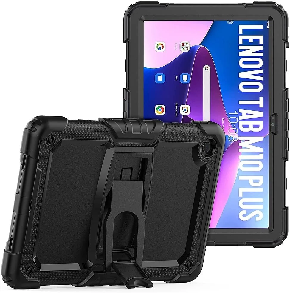 کاور تبلت سری دیفنس زیرودمیج ساهارا کیس مناسب برای لنوو تب M10 پلاس (نسل 3) [ضد ضربه] محافظ تمام صفحه مقاوم با استند یکپارچه ضد لغزش - مشکی
