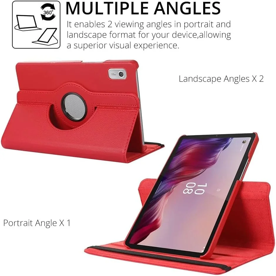 کاور تبلت Gruattreay سازگار با تبلت Lenovo Tab M9 سایز 9 اینچ 2023 مدل TB-310FU، با پایه چرخان 360 درجه، روکش چرمی PU، مناسب برای تبلت Lenovo Tab M9 کودکان (قرمز گل رز) کاور تبلت Gruattreay سازگار با تبلت Lenovo Tab M9 سایز 9 اینچ 2023 مدل TB-310FU، با پایه چرخان 360 درجه، روکش چرمی PU، مناسب برای تبلت Lenovo Tab M9 کودکان (قرمز گل رز)