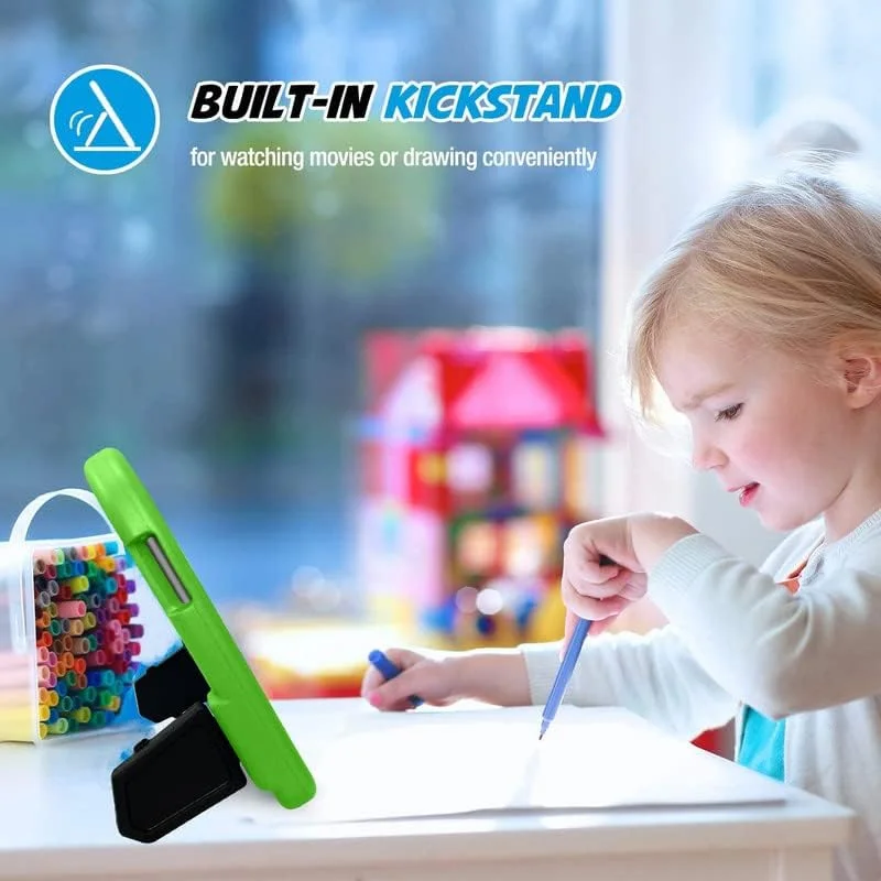 کیف تبلت Nikaque برای Lenovo Tab M10 HD نسل دوم TB-X306F/TB-X306X 10.1 اینچی 2020، مناسب کودکان، دارای دسته با استند، پوشش فوم EVA ایمن، سبک وزن، پوشش محافظ ضد ضربه، سبز