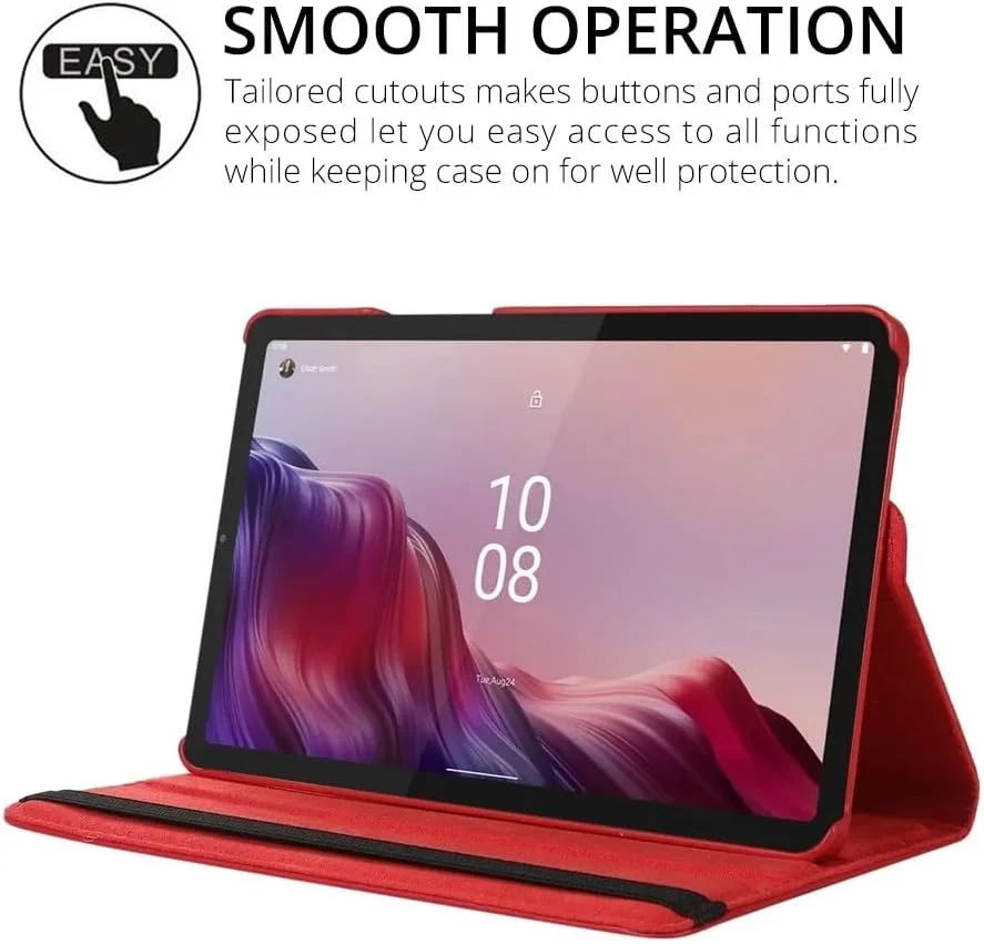 کاور تبلت Gruattreay سازگار با تبلت Lenovo Tab M9 سایز 9 اینچ 2023 مدل TB-310FU، با پایه چرخان 360 درجه، روکش چرمی PU، مناسب برای تبلت Lenovo Tab M9 کودکان (قرمز گل رز) کاور تبلت Gruattreay سازگار با تبلت Lenovo Tab M9 سایز 9 اینچ 2023 مدل TB-310FU، با پایه چرخان 360 درجه، روکش چرمی PU، مناسب برای تبلت Lenovo Tab M9 کودکان (قرمز گل رز)