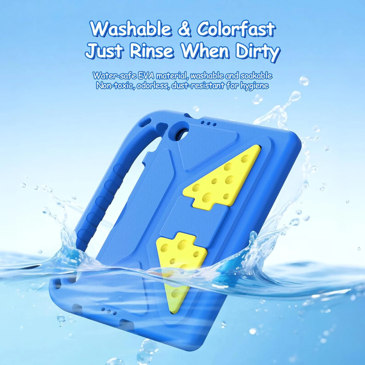 کیف تبلت کودکانه Gruattreay مناسب برای تبلت لنوو تب 10.1 اینچ 2025 (TB311FU/TB311XU) [مناسب کودکان] مقاوم سبک وزن EVA با دسته قابل حمل و پوشش محافظ ضد ضربه با استند (آبی)