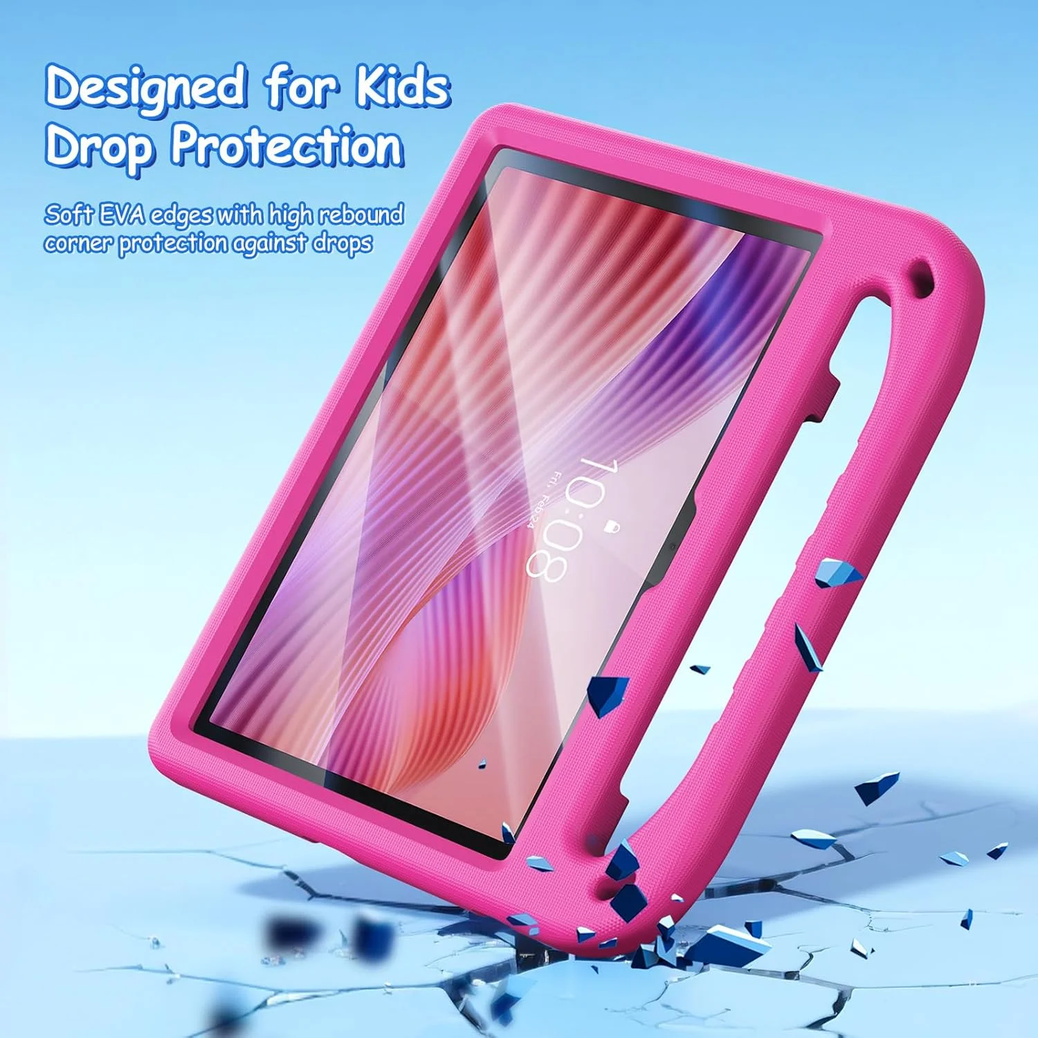 کیف تبلت کودکانه Gruattreay مناسب برای تبلت لنوو تب 10.1 اینچ 2025 (TB311FU/TB311XU) [مناسب کودکان] مقاوم سبک وزن EVA با دسته قابل حمل و پوشش محافظ ضد ضربه با استند (آبی)