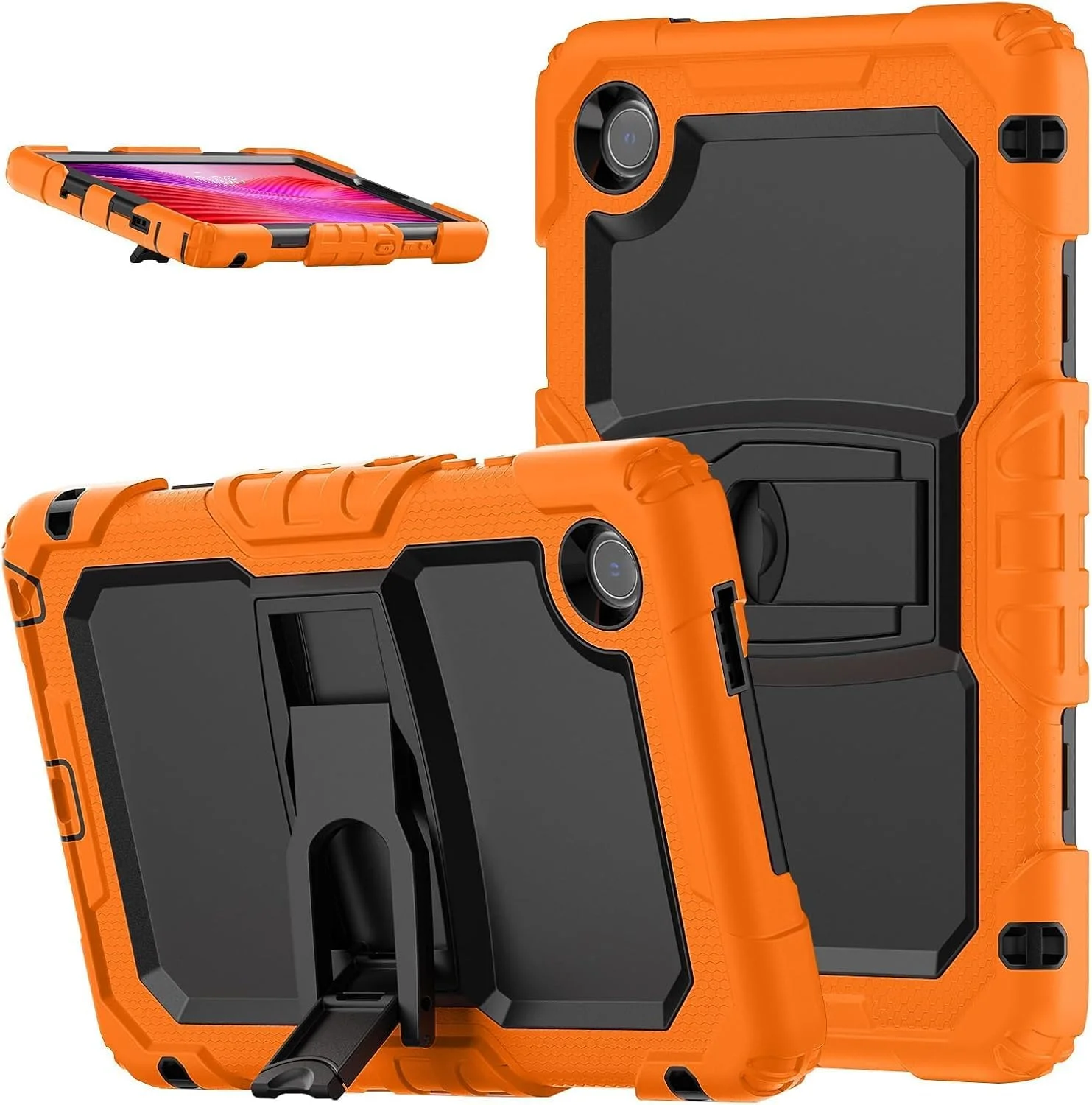 کاور تبلت Gruattreay مناسب برای تبلت لنوو تب وان 8.7 اینچ 2025 با پایه [محافظ صفحه نمایش داخلی] کاور محافظ سه لایه مقاوم در برابر ضربه با بند شانه (نارنجی)