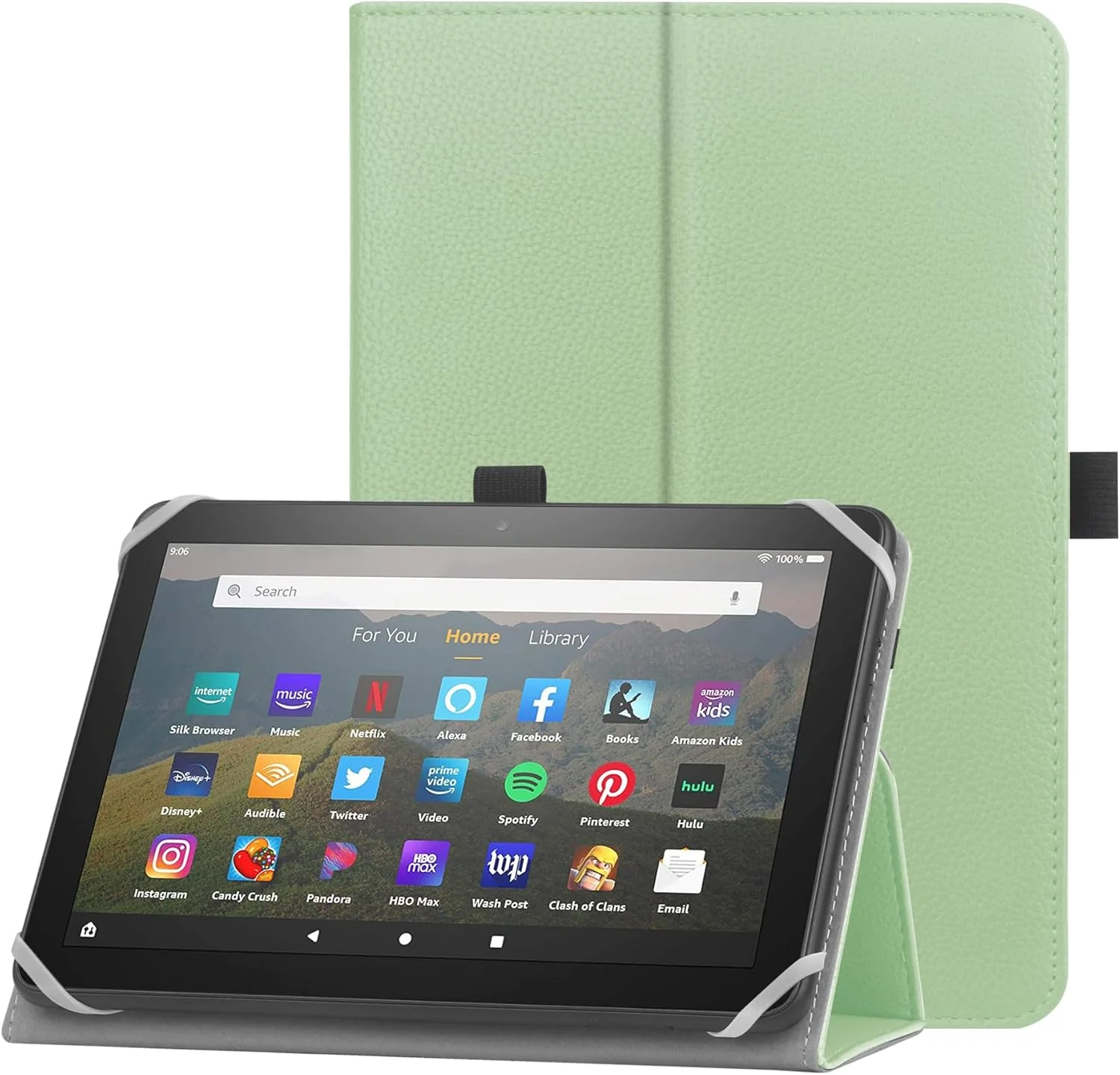 کیف محافظ یونیورسال HoYiXi برای تبلت های 7-8 اینچی Fire HD 8 / Fire HD 8 Plus با استند، پوشش تاشو و بند دستی - سبز کیف محافظ یونیورسال HoYiXi برای تبلت های 7-8 اینچی Fire HD 8 / Fire HD 8 Plus با استند، پوشش تاشو و بند دستی - سبز