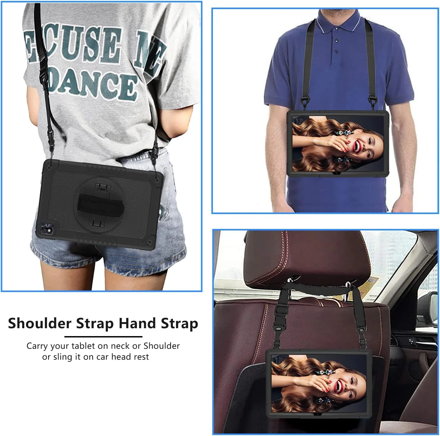 کیف تبلت FIEWESEY برای تبلت 10.4 اینچی TCL TABMAX، کیف محافظ هیبریدی مقاوم در برابر ضربه مناسب کودکان برای تبلت نوکیا T20/TCL Tab Pro 5G (مدل: 9198S)/VASTKING KingPad M10 (مشکی/مشکی)