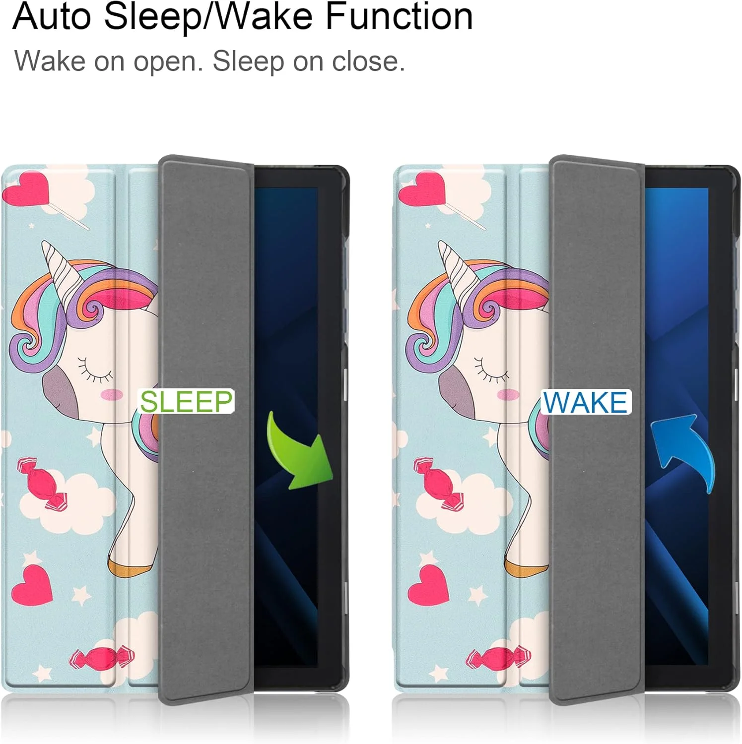 کیف تبلت RanTuo برای لنوو تب 6 2021، چرم PU، سبک و نازک، ضد آب، ضد گرد و غبار، قاب محافظ ضد افتادن برای لنوو تب 6 2021. (تک شاخ)