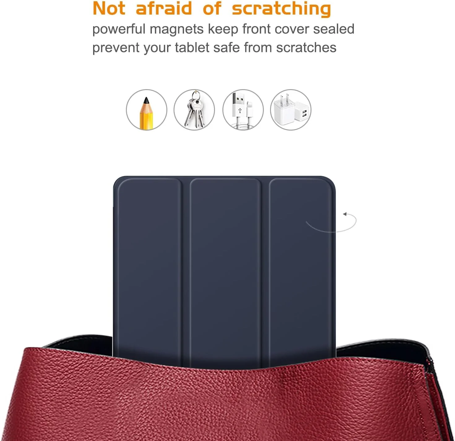 کاور تبلت DINGGUAGUA مناسب برای تبلت لنوو تب P12 12.7 اینچ 2023 مدل TB-370FU، باریک و هوشمند با استند چند زاویه ای برای کاور لنوو Xiaoxin Pad Pro 12.7 اینچ TB-371FC، آبی تیره