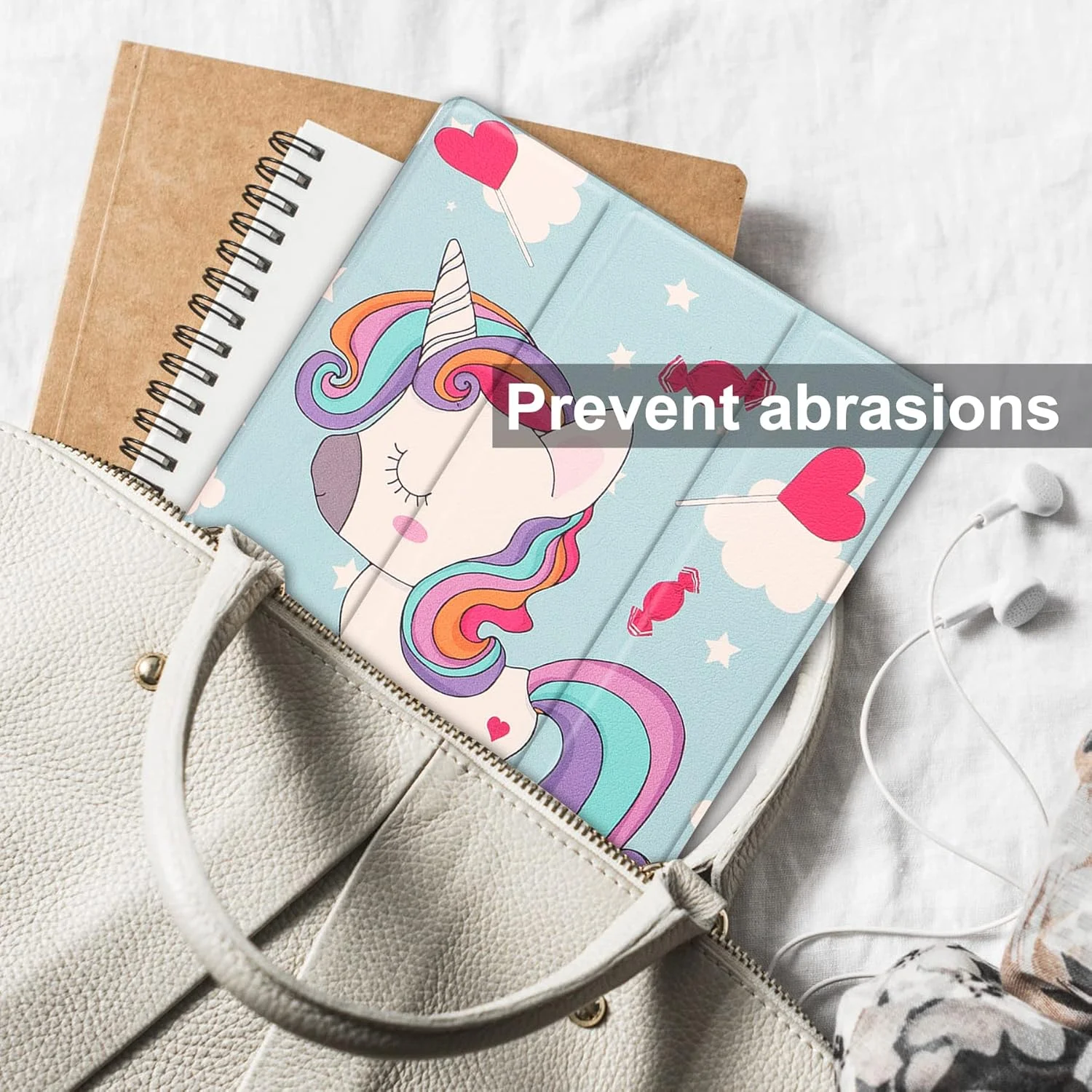 کیف تبلت RanTuo برای لنوو تب 6 2021، چرم PU، سبک و نازک، ضد آب، ضد گرد و غبار، قاب محافظ ضد افتادن برای لنوو تب 6 2021. (تک شاخ)