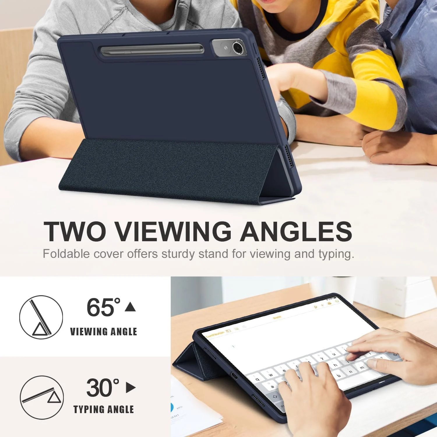 کاور تبلت DINGGUAGUA مناسب برای تبلت لنوو تب P12 12.7 اینچ 2023 مدل TB-370FU، باریک و هوشمند با استند چند زاویه ای برای تبلت لنوو Xiaoxin Pad Pro 12.7 اینچ مدل TB-371FC، آبی تیره کاور تبلت DINGGUAGUA مناسب برای تبلت لنوو تب P12 12.7 اینچ 2023 مدل TB-370FU، باریک و هوشمند با استند چند زاویه ای برای تبلت لنوو Xiaoxin Pad Pro 12.7 اینچ مدل TB-371FC، آبی تیره
