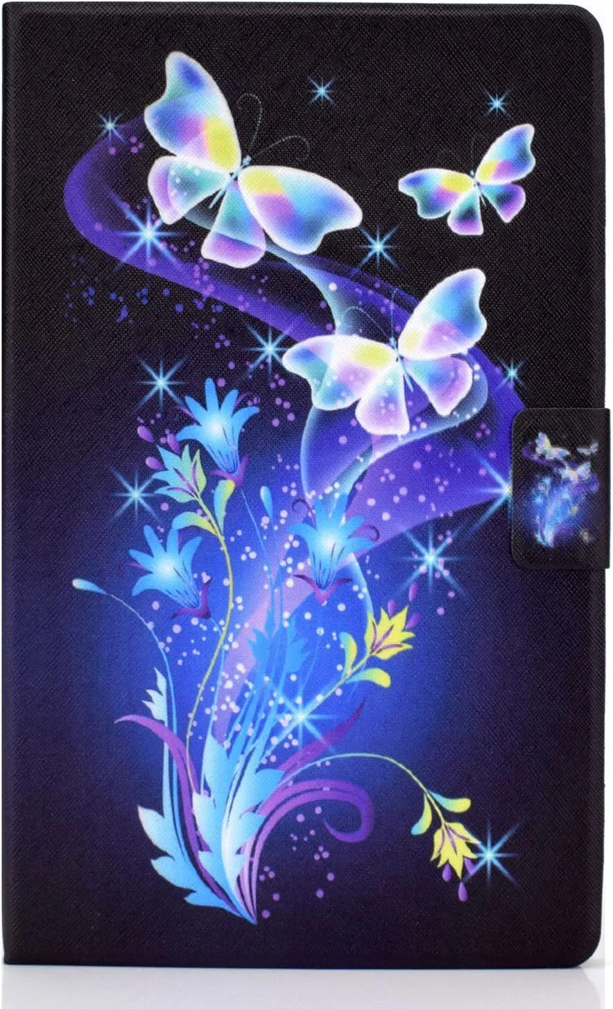 کاور کتابی ONETHEFUL برای تبلت لنوو تب M11 (11 اینچ) مدل TB330FU 2024، کاور محافظ چرمی PU با استند - طرح پروانه گل