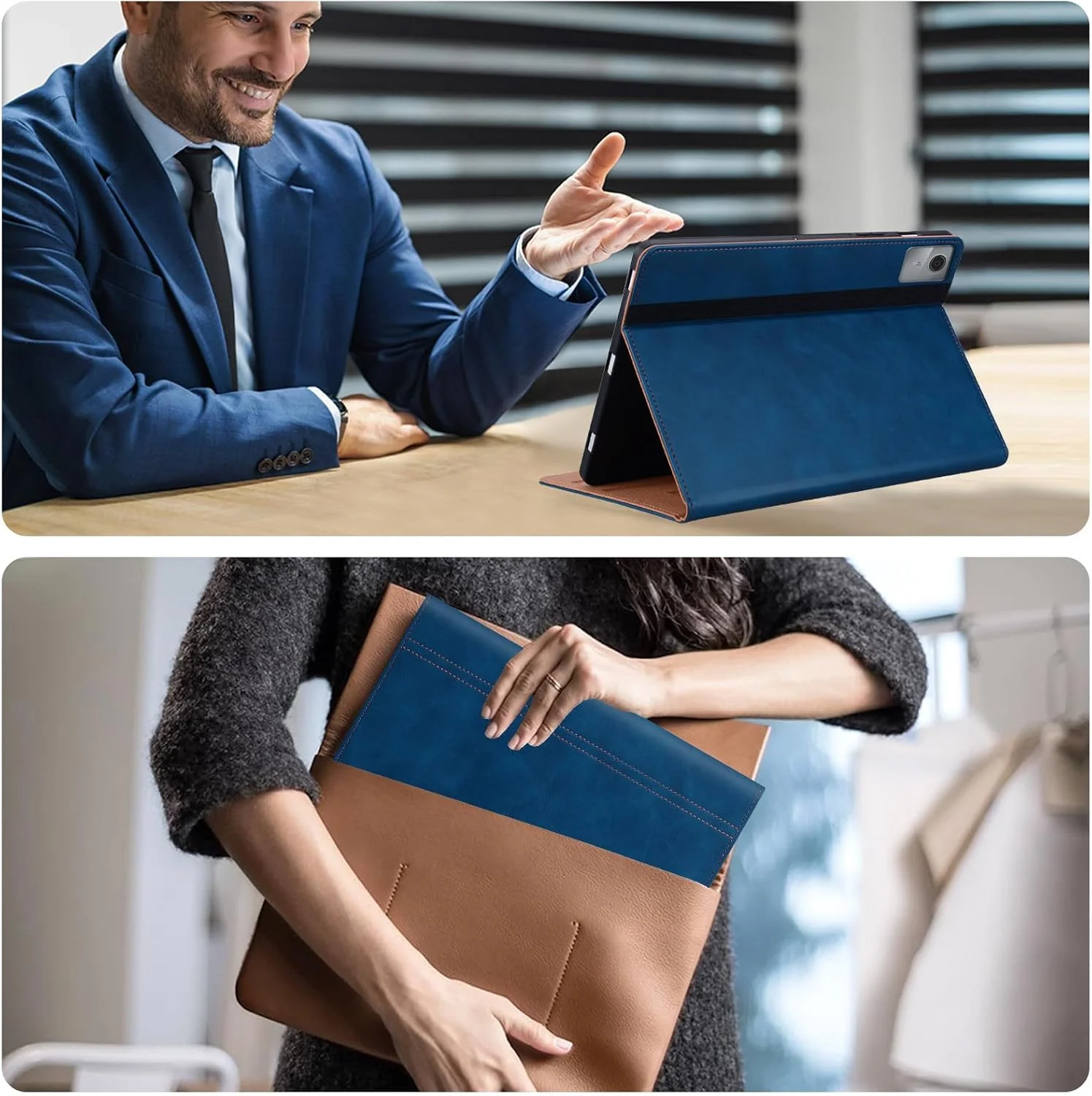 کیف تبلت ONETHEFUL برای Lenovo Tab M11 2024 TB300FU با جای مداد، کاور محافظ با قابلیت استند و جیب کارت، کیف تبلت تاشو برای Lenovo Tab M11 2024 (TB300) 11 اینچ، آبی کیف تبلت ONETHEFUL برای Lenovo Tab M11 2024 TB300FU با جای مداد، کاور محافظ با قابلیت استند و جیب کارت، کیف تبلت تاشو برای Lenovo Tab M11 2024 (TB300) 11 اینچ، آبی