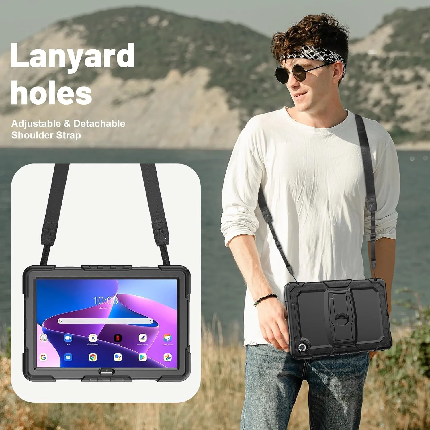 کاور تبلت Gruattreay مناسب برای لنوو تب 10.1 اینچ (2025) مدل TB311FU TB311XU به همراه پایه، کاور محافظتی سه لایه مقاوم در برابر ضربه به همراه بند شانه (مشکی) کاور تبلت Gruattreay مناسب برای لنوو تب 10.1 اینچ (2025) مدل TB311FU TB311XU به همراه پایه، کاور محافظتی سه لایه مقاوم در برابر ضربه به همراه بند شانه (مشکی)