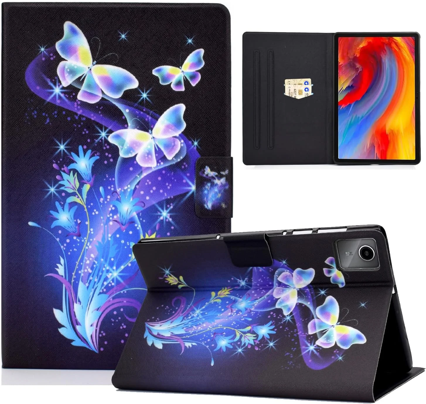 کاور کتابی ONETHEFUL مناسب برای تبلت لنوو تب M11 (11 اینچ) مدل TB330FU 2024، کاور محافظ چرمی PU با استند - طرح پروانه گل کاور کتابی ONETHEFUL مناسب برای تبلت لنوو تب M11 (11 اینچ) مدل TB330FU 2024، کاور محافظ چرمی PU با استند - طرح پروانه گل