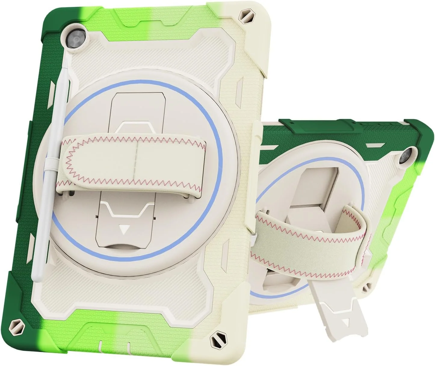 کیف تبلت nincyee برای Lenovo Tab M10 Hd نسل دوم X306، کیف سیلیکونی رنگین کمانی مقاوم در برابر ضربه برای کودکان با نگهدارنده مداد، بند شانه، پایه تاشو چرخشی، بند دستی کیف تبلت nincyee برای Lenovo Tab M10 Hd نسل دوم X306، کیف سیلیکونی رنگین کمانی مقاوم در برابر ضربه برای کودکان با نگهدارنده مداد، بند شانه، پایه تاشو چرخشی، بند دستی