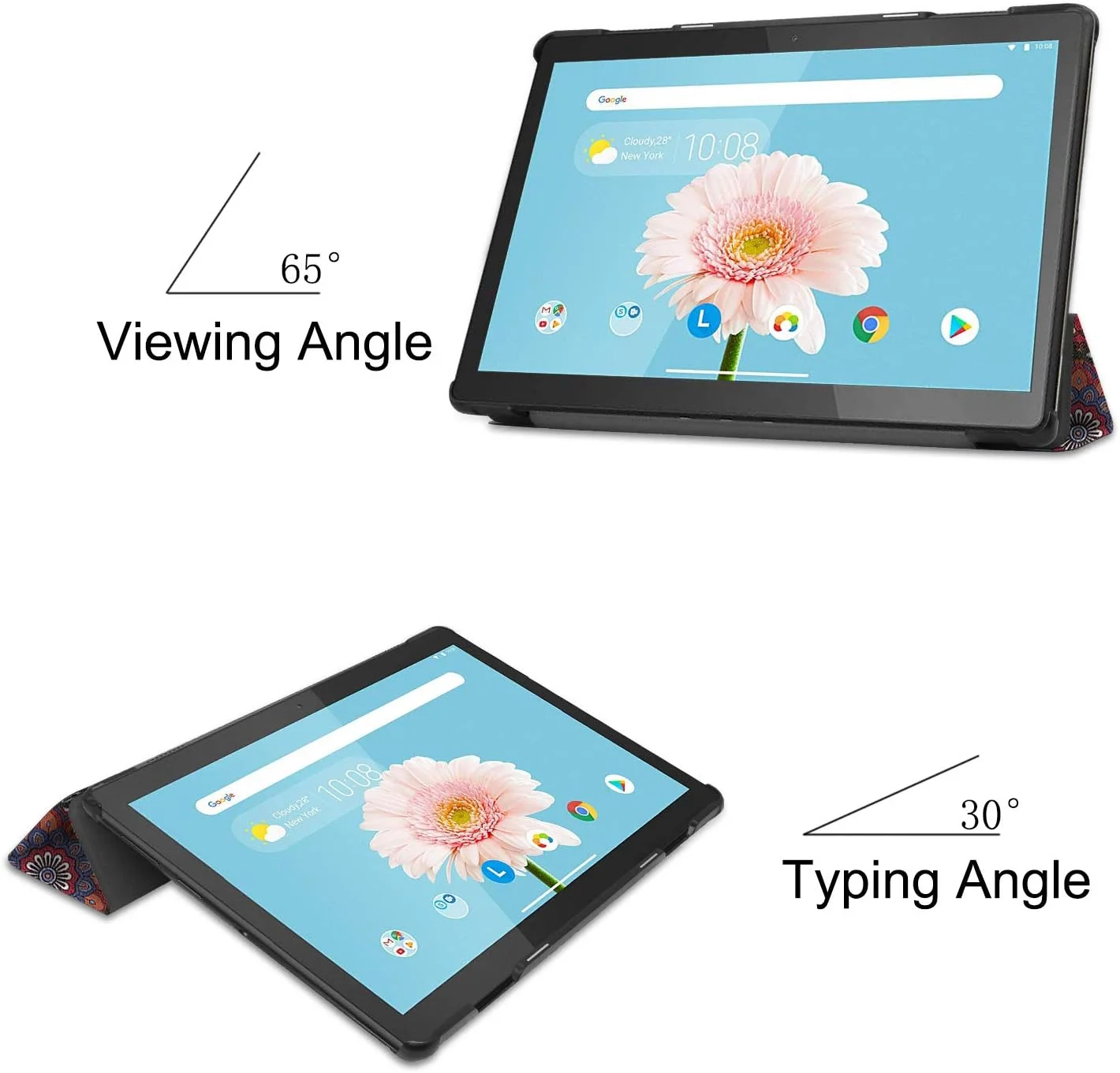 کاور هوشمند تاشو و باریک Gylint مناسب برای تبلت لنوو تب M10 HD TB-X505F TB-X505L / لنوو تب M10 10.1 اینچ (TB-X605F) طرح ماندالا