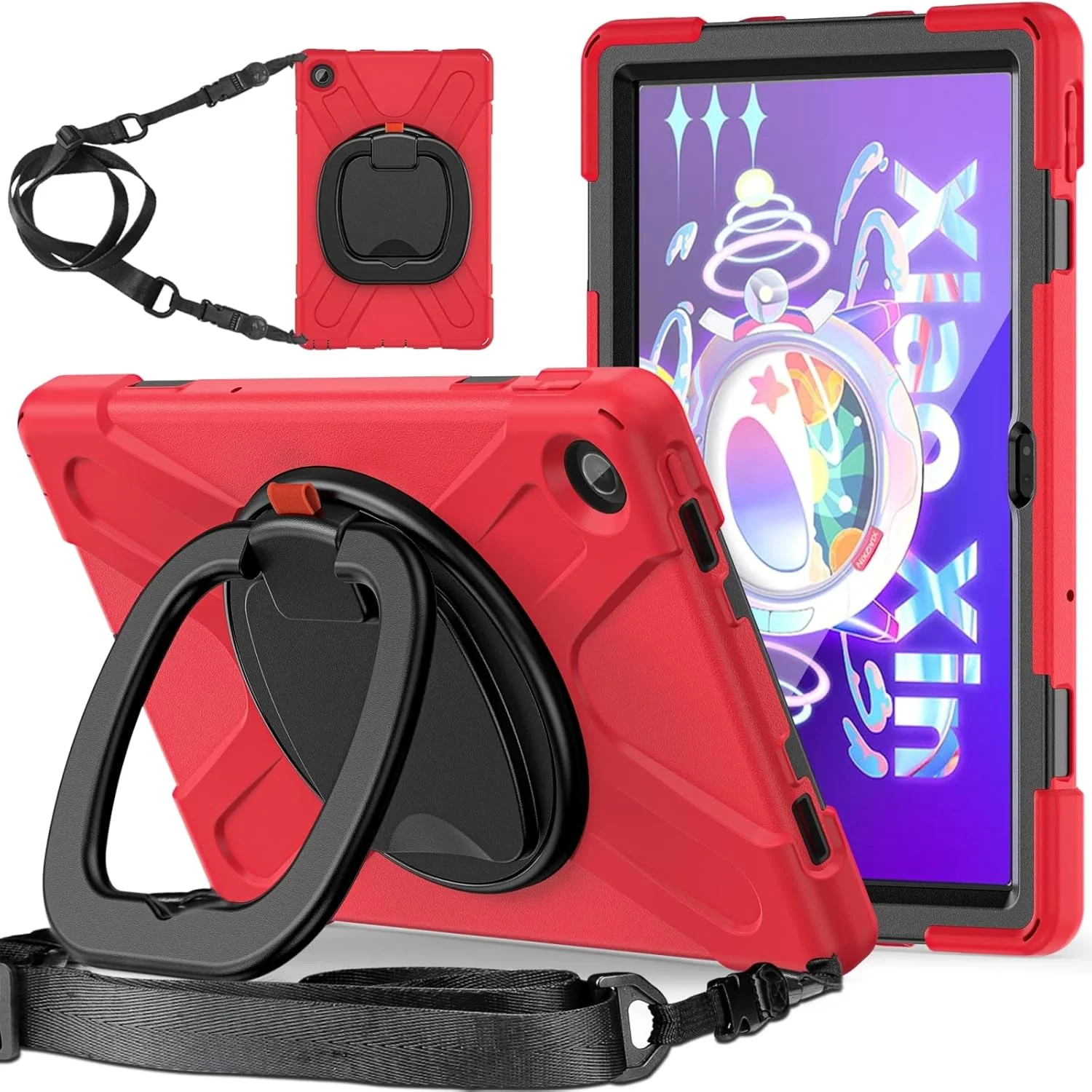 کیف محافظ تبلت کیهنگ شیهویی مدل سیلیکونی + PC مناسب برای لنوو تب M10 پلاس 10.6 نسل سوم 2022 (رنگ: قرمز)