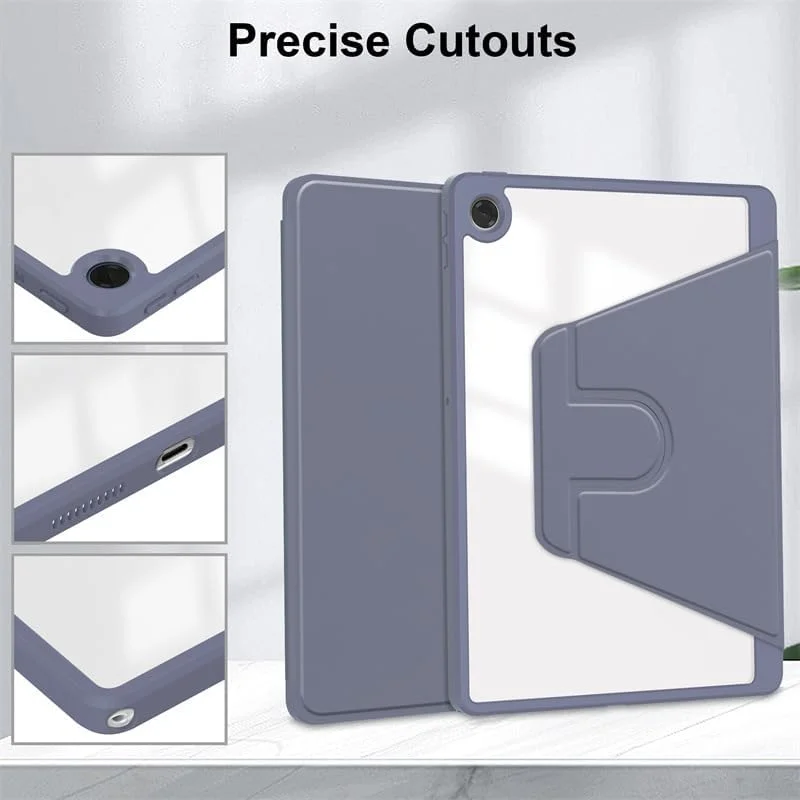 کاور Gruattreay سازگار با تبلت Lenovo Tab 10.1 اینچ 2025 (TB311FU)، کاور محافظ هوشمند چرخشی با جای قلم و حالت خواب/بیدار خودکار (بنفش)