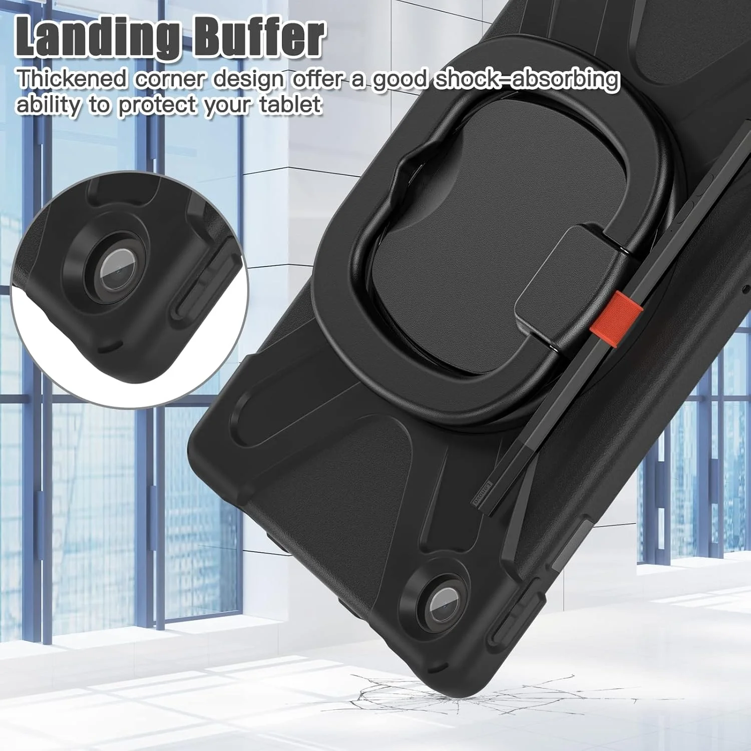 کیف محافظ تبلت QIHANG SHIHUI مدل سیلیکونی + PC مناسب برای Lenovo Tab M10 Plus 10.6 نسل سوم 2022 (رنگ: مشکی)