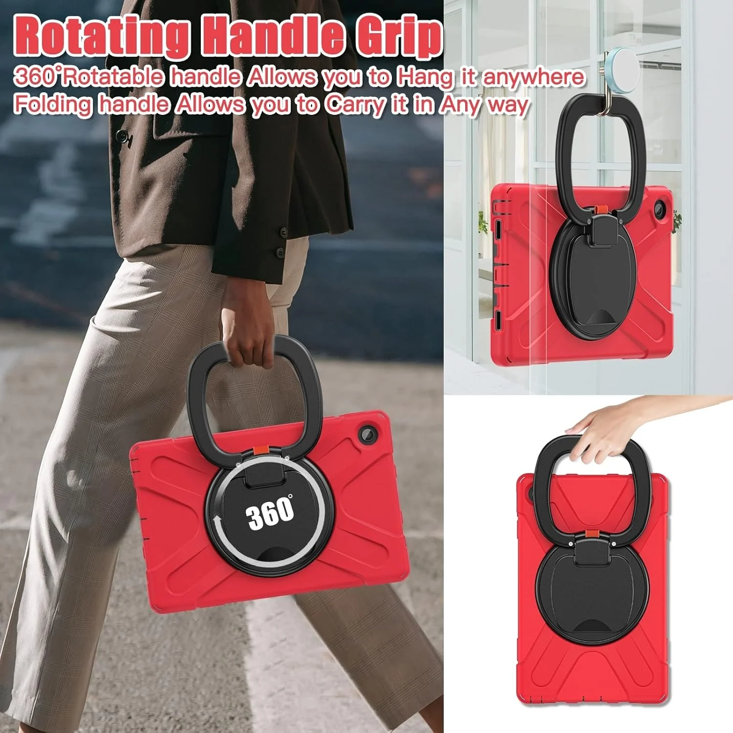 کیف محافظ تبلت کیهنگ شیهویی مدل سیلیکونی + PC مناسب برای لنوو تب M10 پلاس 10.6 نسل سوم 2022 (رنگ: قرمز)