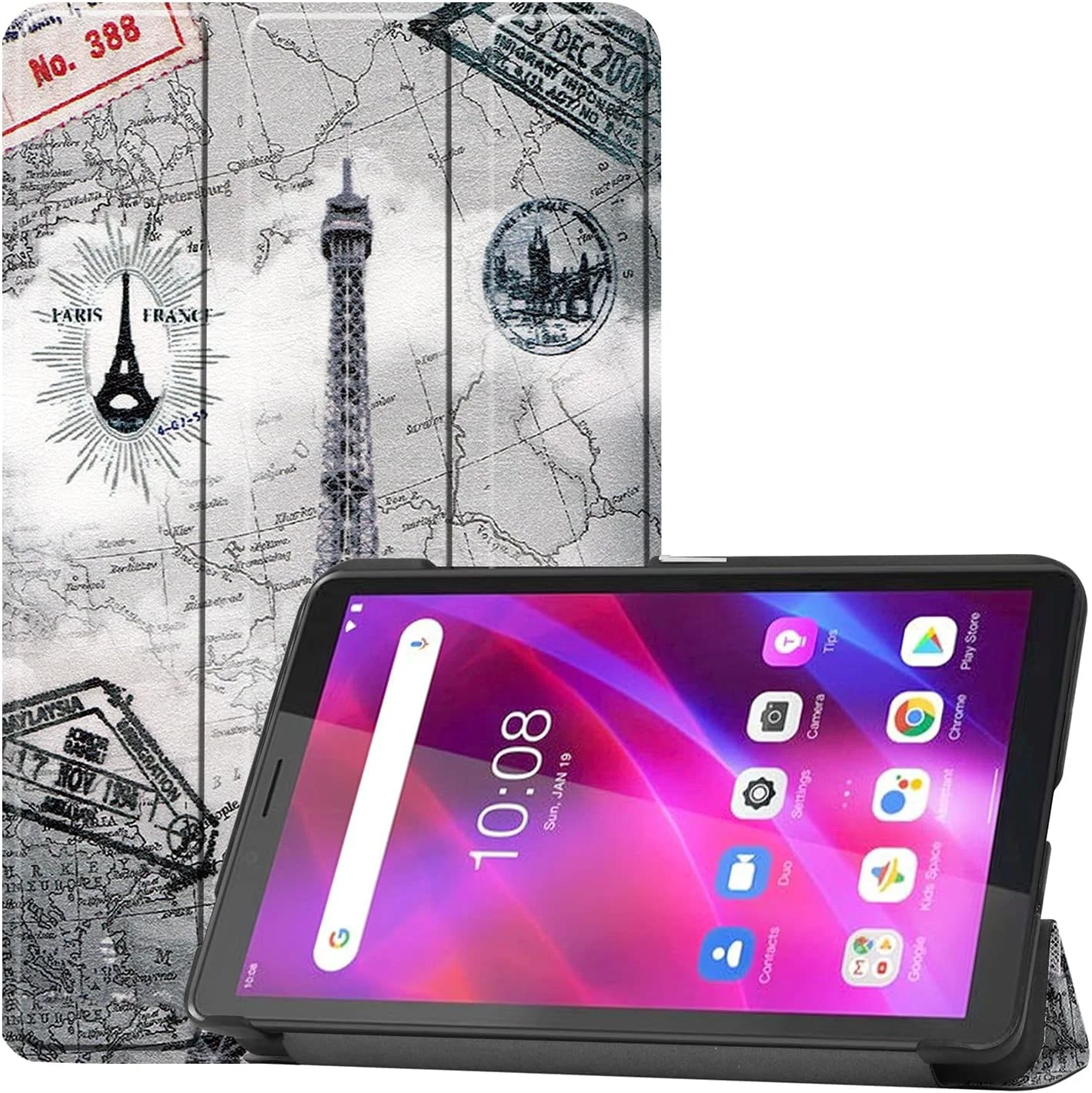 کیف تبلت RanTuo برای Lenovo Tab M7 (نسل سوم)، چرم PU، سبک و نازک، ضد آب، ضد گرد و غبار، محافظ ضد افتادن برای Lenovo Tab M7 (نسل سوم). (برج آهنی) کیف تبلت RanTuo برای Lenovo Tab M7 (نسل سوم)، چرم PU، سبک و نازک، ضد آب، ضد گرد و غبار، محافظ ضد افتادن برای Lenovo Tab M7 (نسل سوم). (برج آهنی)