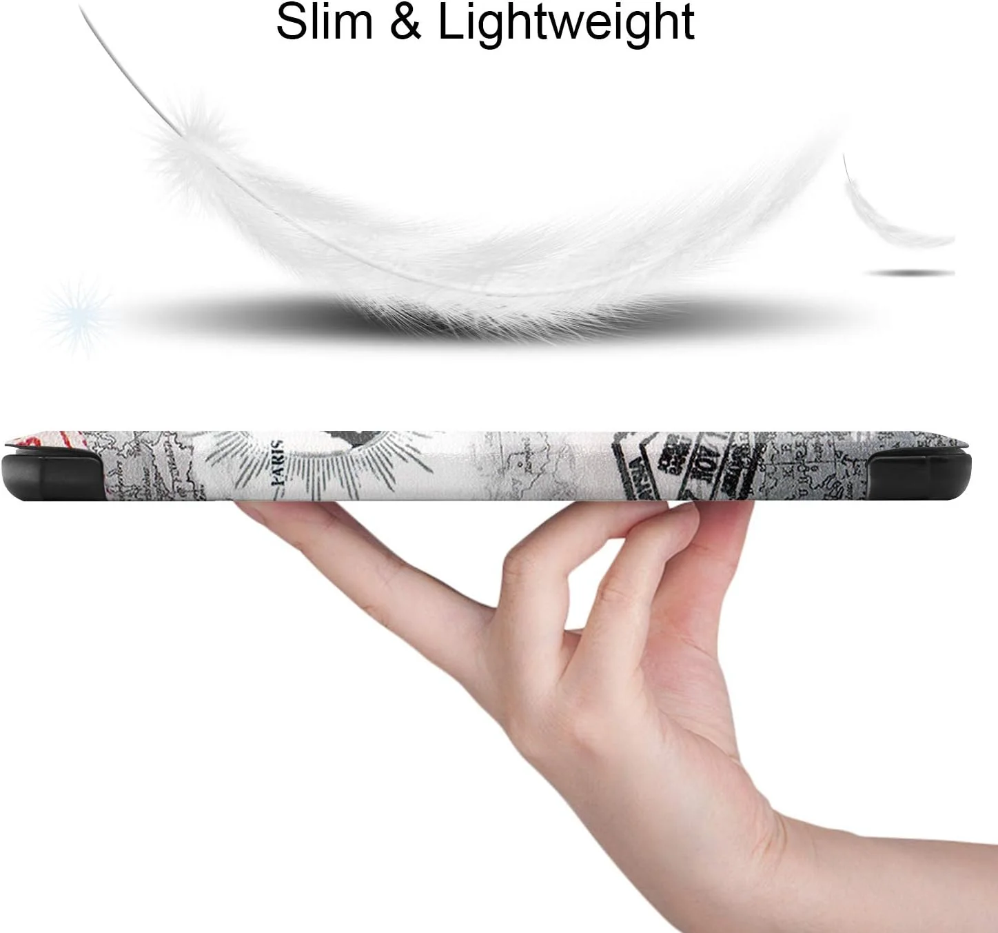 کیف تبلت RanTuo برای Lenovo Tab M7 (نسل سوم)، چرم PU، سبک و نازک، ضد آب، ضد گرد و غبار، محافظ ضد افتادن برای Lenovo Tab M7 (نسل سوم). (برج آهنی)