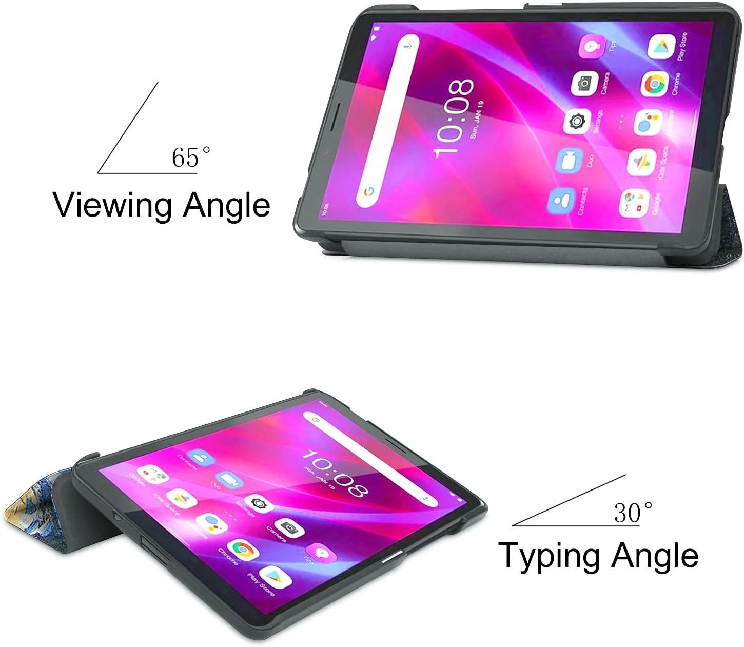 کیف تبلت RanTuo برای لنوو تب M7 (نسل 3)، چرم PU، سبک و نازک، ضد آب، ضد گرد و غبار، قاب محافظ ضد افتادن برای لنوو تب M7 (نسل 3). (آسمان پر ستاره)