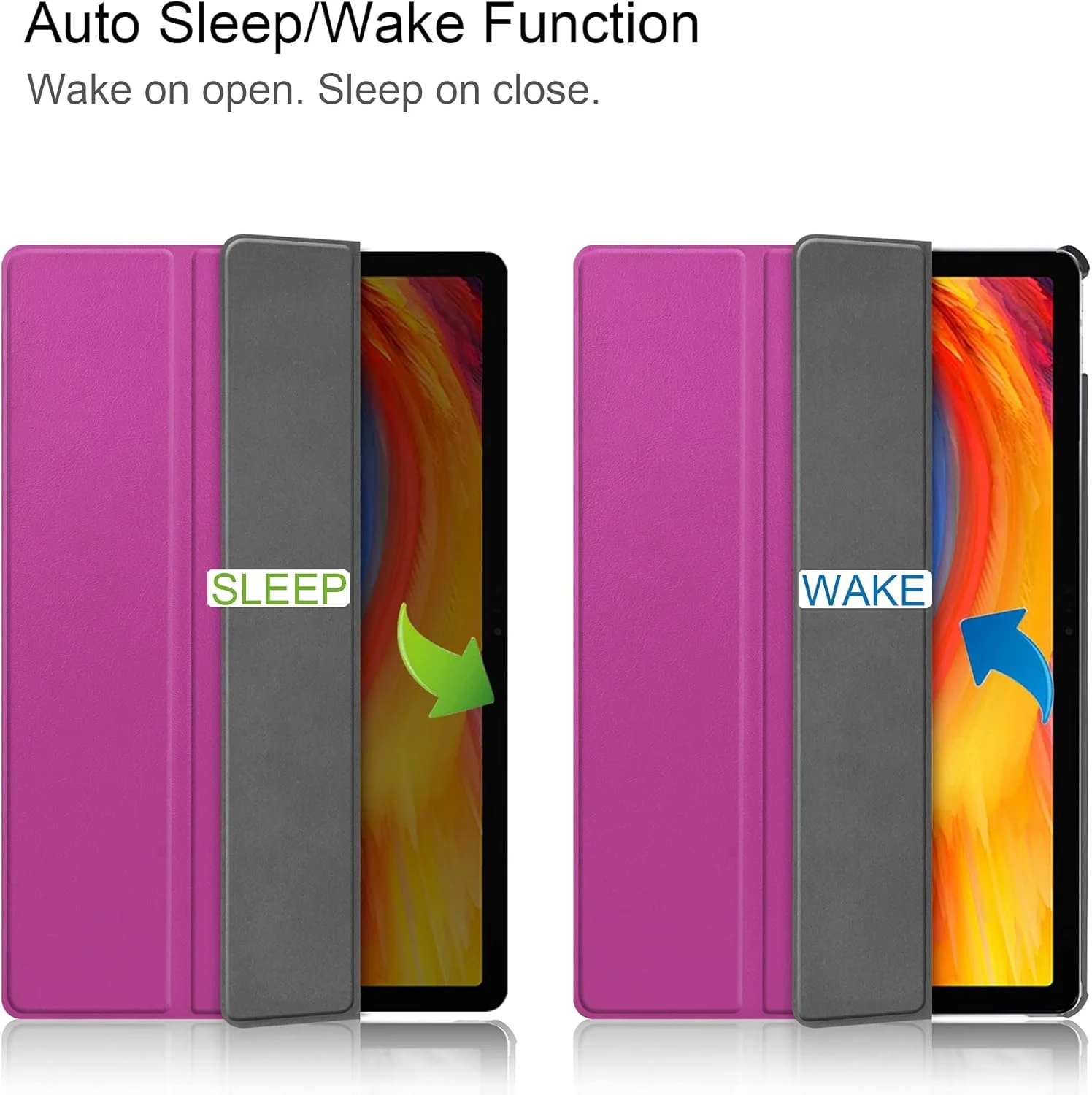 کیف تبلت مسافرتی سازگار با لنوو تب پلاس 11 اینچ 2021 (J607 / 606)، کیف هوشمند باریک سه تایی، روکش محافظ فولیو با پوسته سخت و زاویه دید چندگانه با قابلیت خواب خودکار