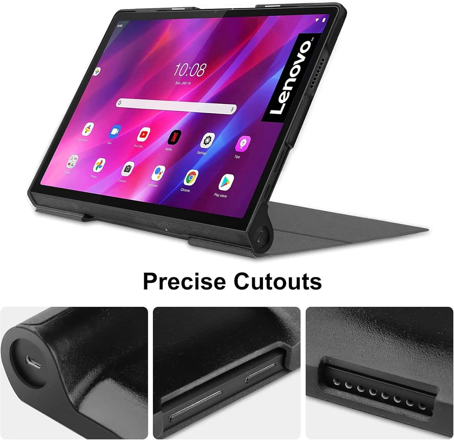 کیف تبلت RanTuo برای Lenovo Yoga Tab 11، چرم PU، سبک و نازک، ضد آب، ضد گرد و غبار، کیف محافظ ضد افتادن برای Lenovo Yoga Tab 11. (خاکستری)