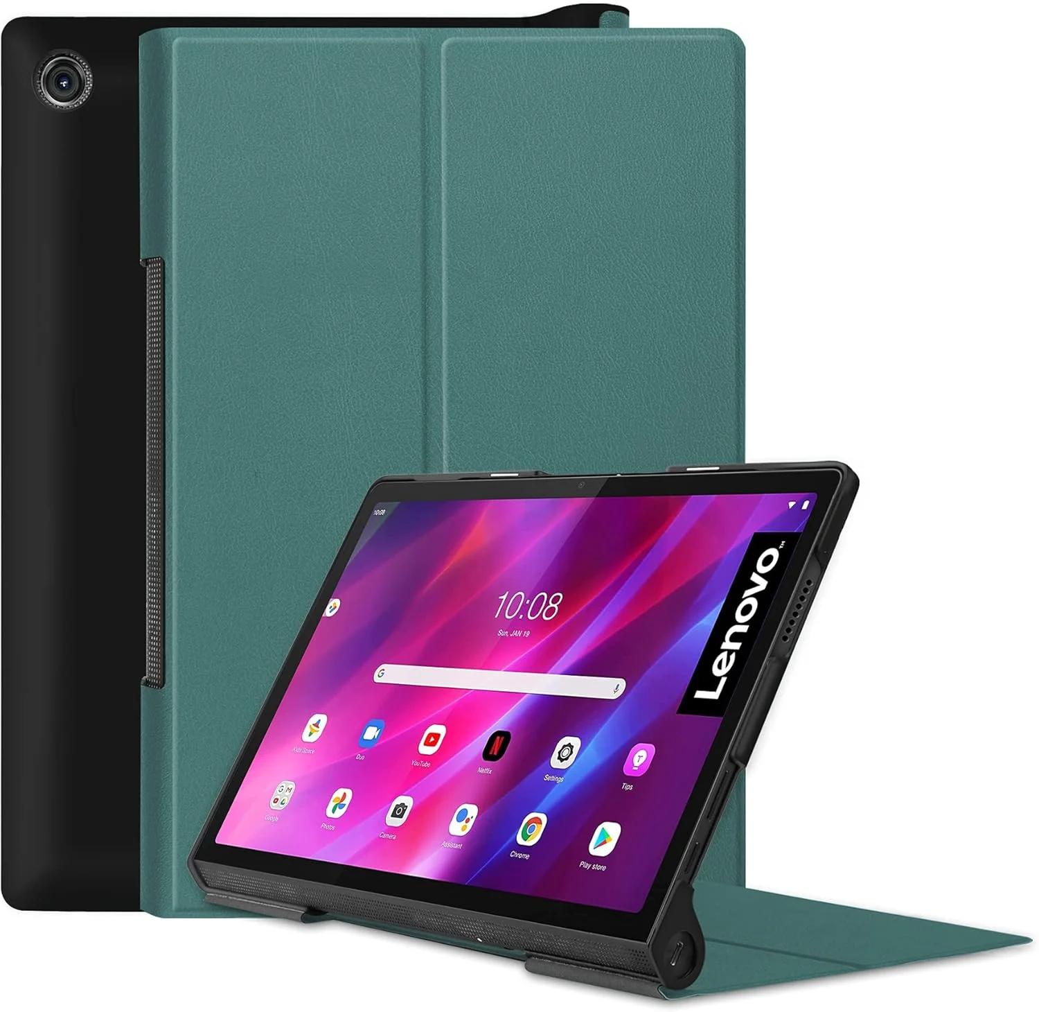 کیف تبلت RanTuo برای Lenovo Yoga Tab 11، چرم PU، سبک و نازک، ضد آب، ضد گرد و غبار، کیف محافظ ضد افتادن برای Lenovo Yoga Tab 11. (سبز تیره)