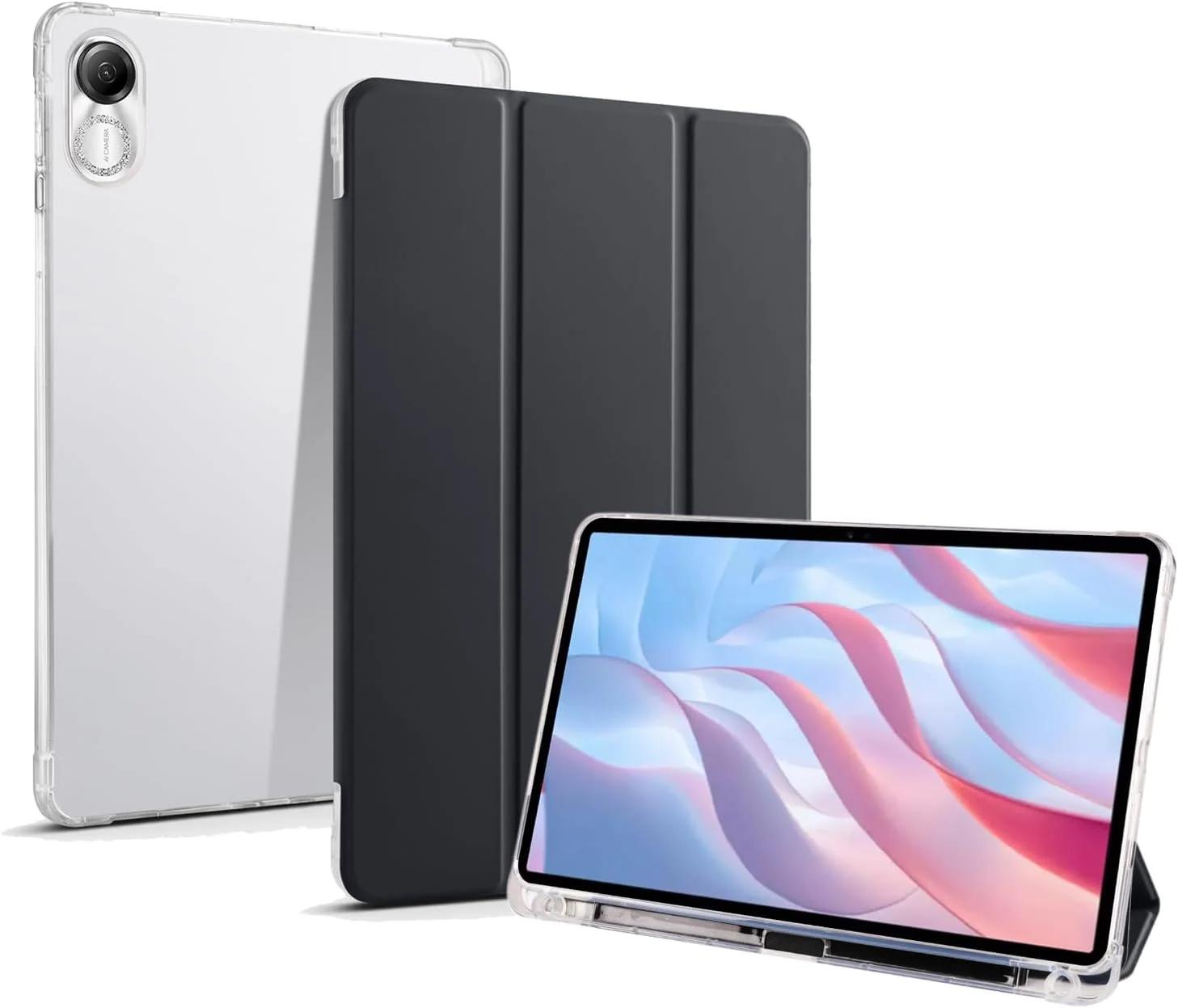 کاور تبلت XLTTONG برای Honor Tab X9 سایز 11.5 اینچ مدل 2023، باریک و سبک، کاور هوشمند، استند سه تایی با جای قلم (مشکی)