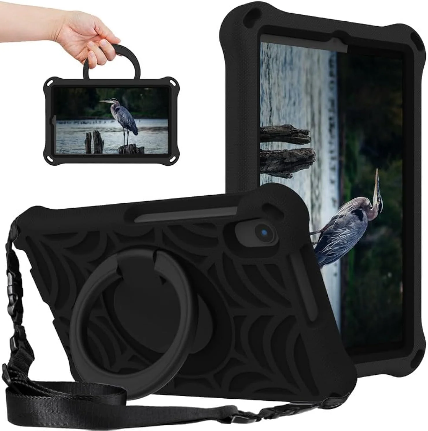 کیف محافظ کودکانه تبلت Nikaque مناسب برای لنوو تب M8 نسل 3 و 2 سایز 8 اینچ، فوم EVA با طرح تار عنکبوت، دارای استند حلقه ای و بند شانه ای برای تبلت لنوو M8 TB-8505/TB-8705/TB-8506، مشکی کیف محافظ کودکانه تبلت Nikaque مناسب برای لنوو تب M8 نسل 3 و 2 سایز 8 اینچ، فوم EVA با طرح تار عنکبوت، دارای استند حلقه ای و بند شانه ای برای تبلت لنوو M8 TB-8505/TB-8705/TB-8506، مشکی