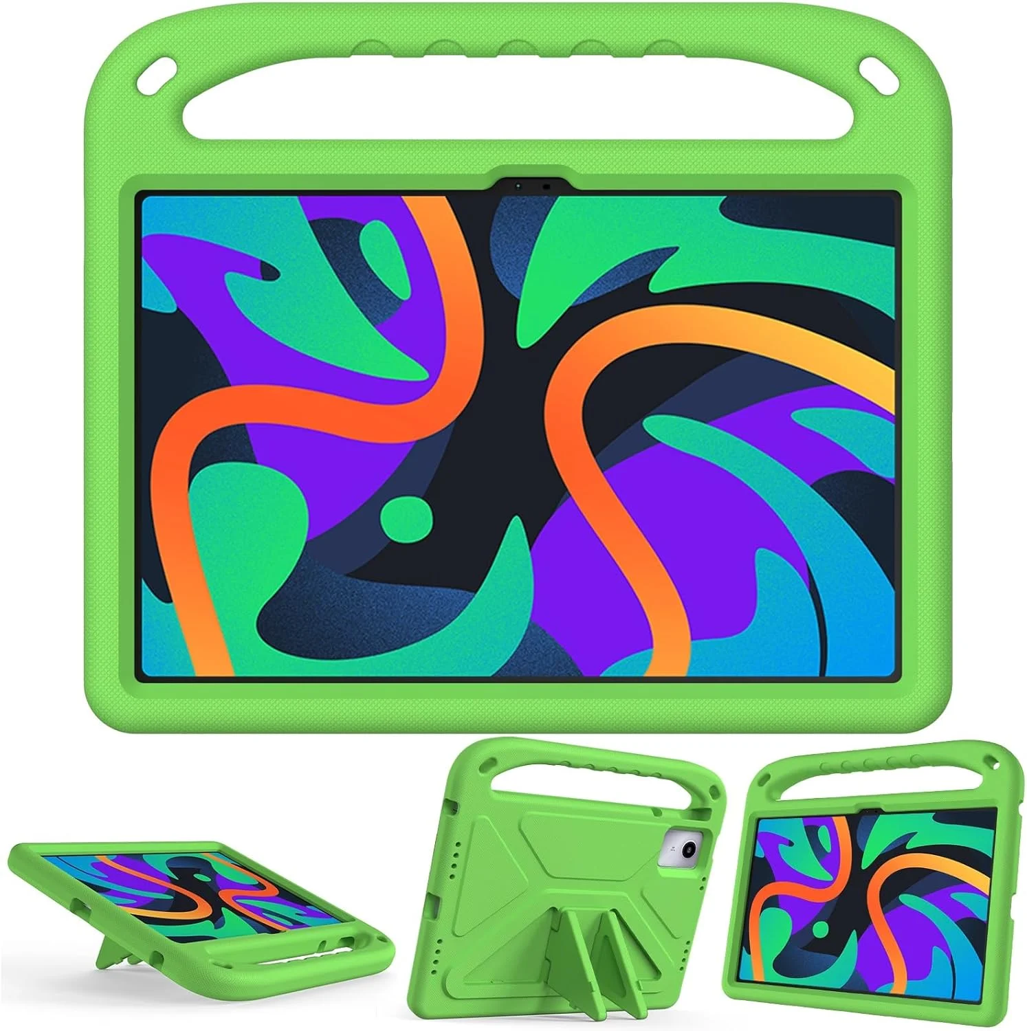 کاور تبلت کودکانه سازگار با لنوو پد 2024 (11.0 اینچ)، کاور محافظ سبک وزن ضد ضربه با دسته و پایه مناسب کودکان، مناسب برای تبلت در خانه (سبز)