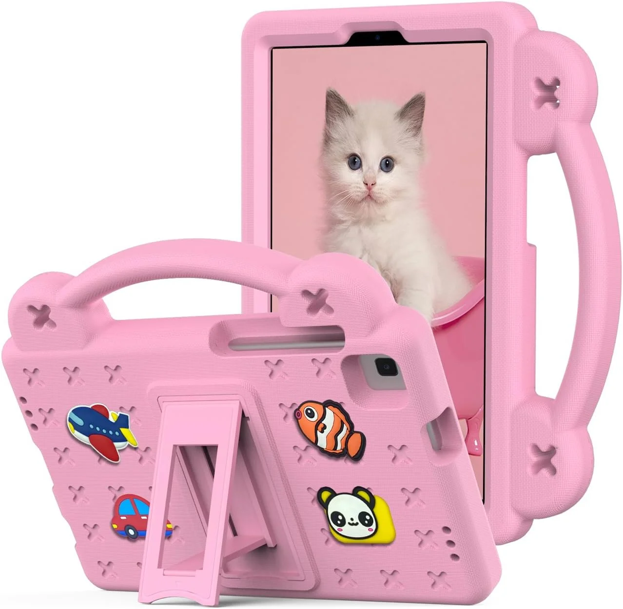 کیف تبلت کودکانه nincyee برای Lenovo Tab M8 نسل 3 TB-8506F/8506X 8 اینچی، کاور مقاوم در برابر ضربه EVA با پایه تاشو، کیف کارتونی خرس بچه با بند شانه برای کودکان