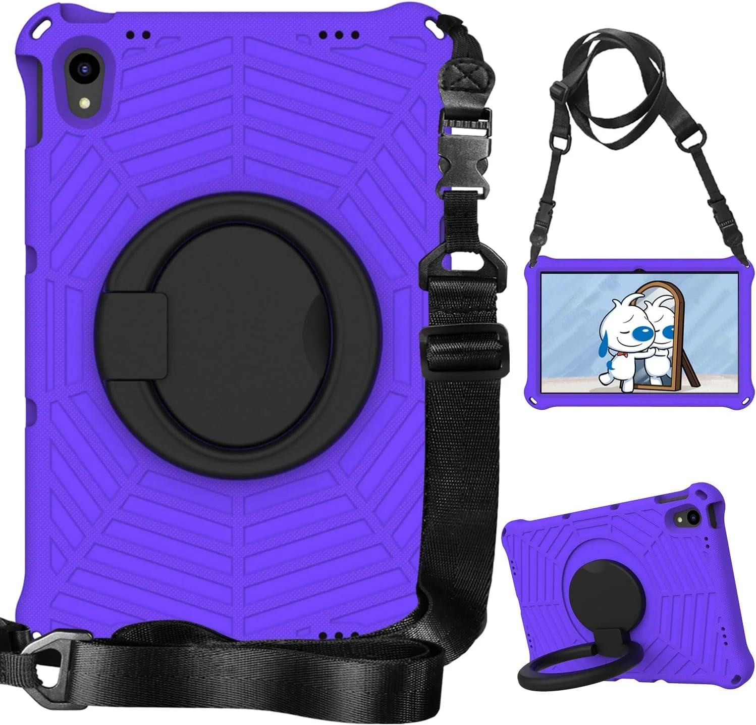 کیف محافظ تبلت ضد ضربه مناسب برای کودکان سازگار با تبلت لنوو تب P11 2020 (TB-J606F) و تب P11 پلاس 2021 (TB-J616F/J607F)، کیف محافظ با پایه چرخان سبک وزن و بند