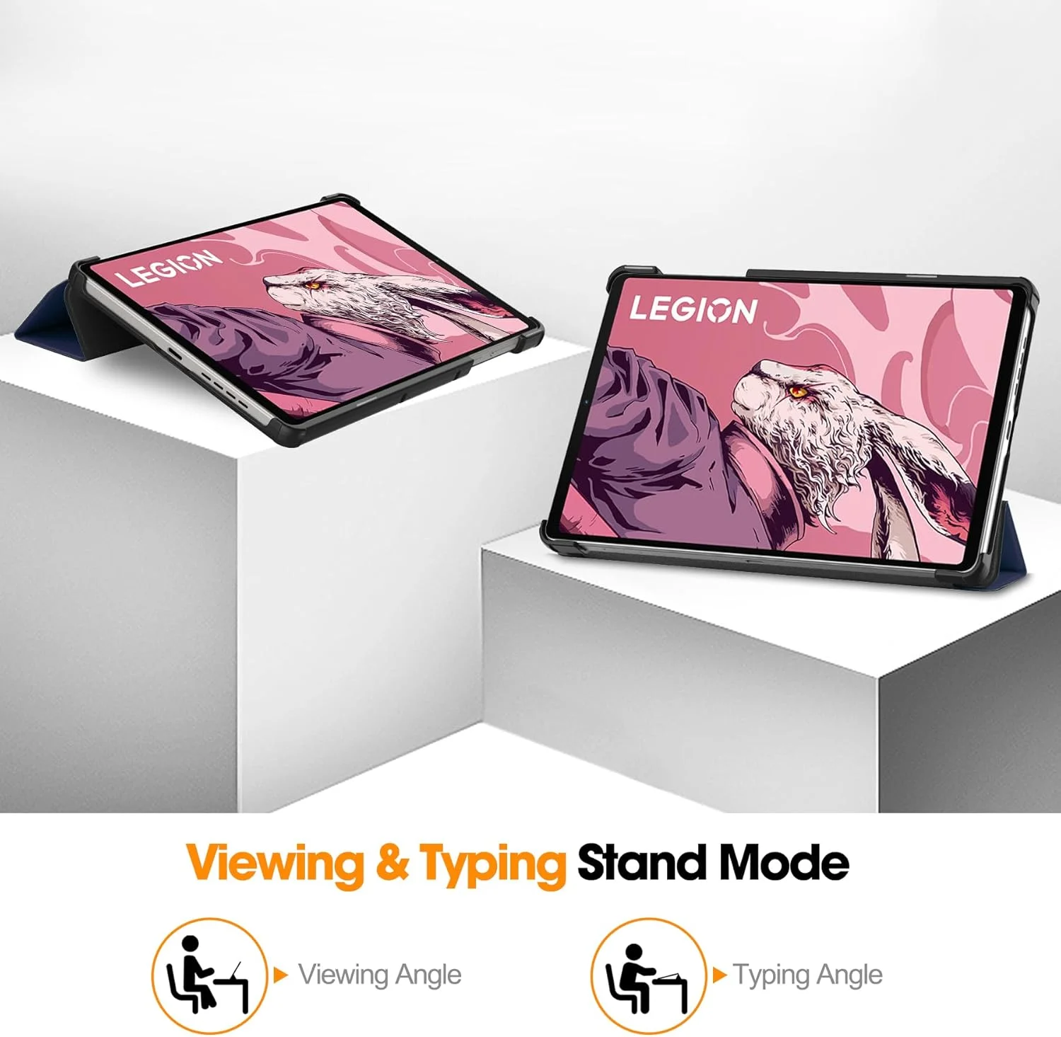 کیف تبلت RanTuo برای لنوو Legion Y700 2023، جنس چرم PU، سبک و نازک، ضد آب، ضد گرد و غبار، قاب محافظ ضد افتادن برای لنوو Legion Y700 2023 (آبی نفتی)