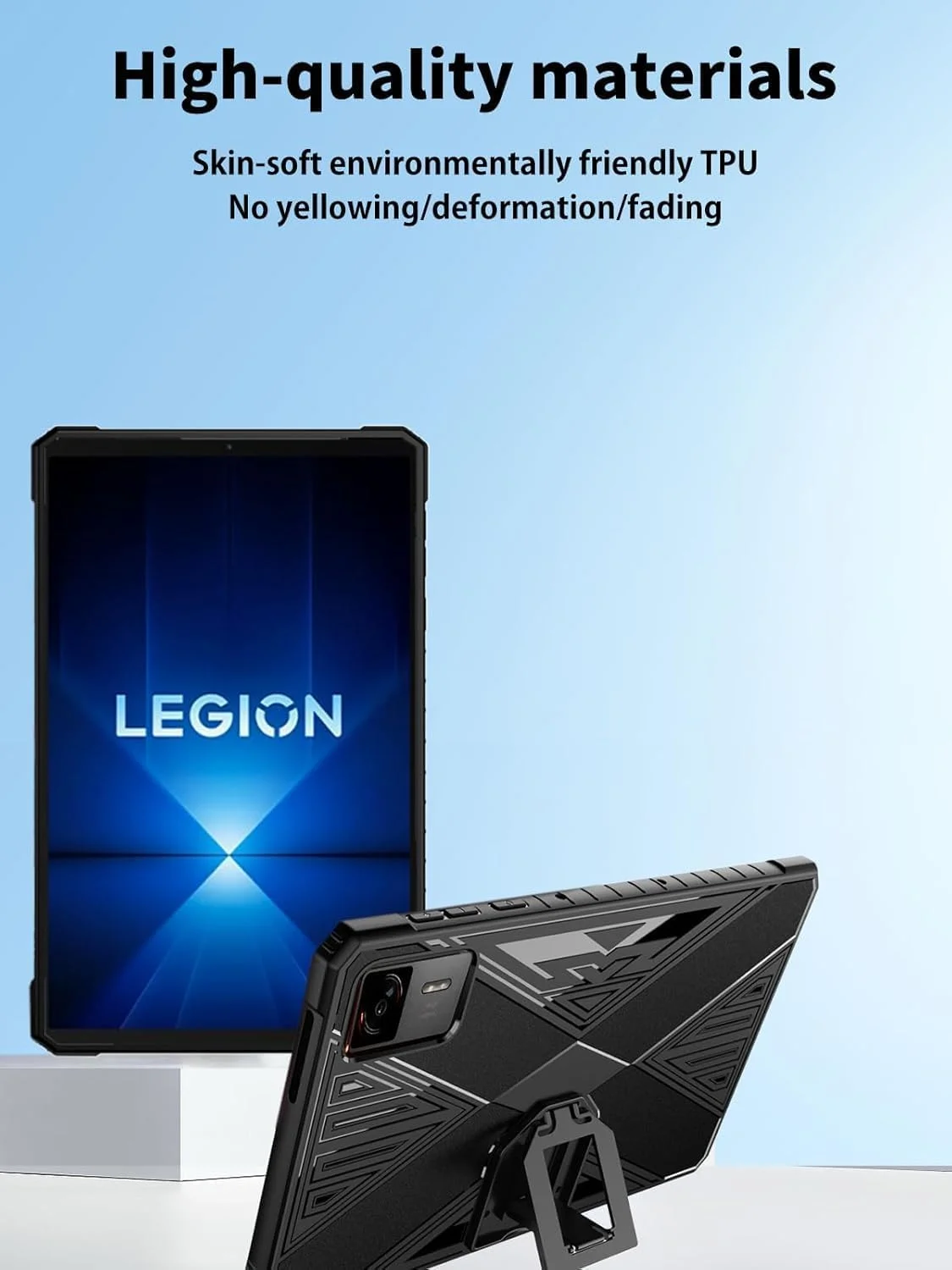 کاور تبلت Gruattreay سازگار با Lenovo Legion Y700 Gen 4 8.8 اینچ 2025 (TB322FC)، کاور پشتی TPU نرم با استند، کاور فوق العاده نازک ضد لرزش و ضد لغزش برای Legion Y700 نسل 4 (خاکستری)