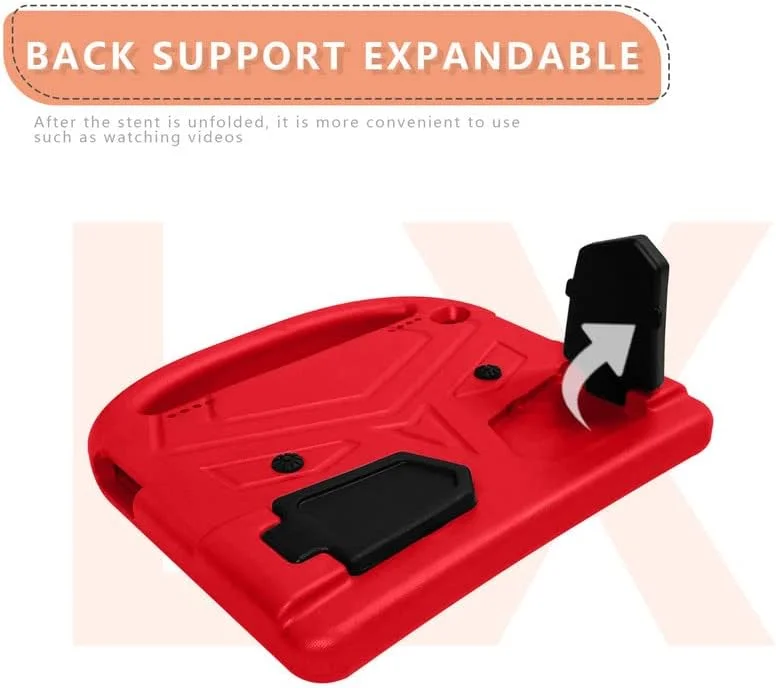 کیف تبلت Nikaque برای Lenovo Tab M10 FHD Plus 2nd TB-X606F/TB-X606X 10.3 اینچی، مناسب کودکان، دارای دسته با استند، پوشش فوم EVA ایمن، سبک وزن، پوشش محافظ ضد ضربه، قرمز