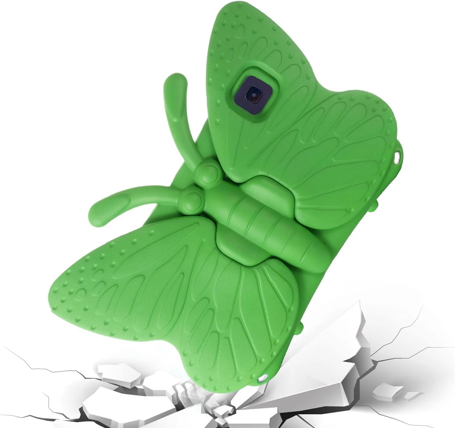 کیف تبلت کودکانه nincyee برای Lenovo Tab M10 Plus نسل دوم 10.3 اینچی TB-X606F، کاور مقاوم در برابر ضربه EVA با جای مداد، پایه تاشو، کیف کارتونی طرح پروانه ای برای کودکان