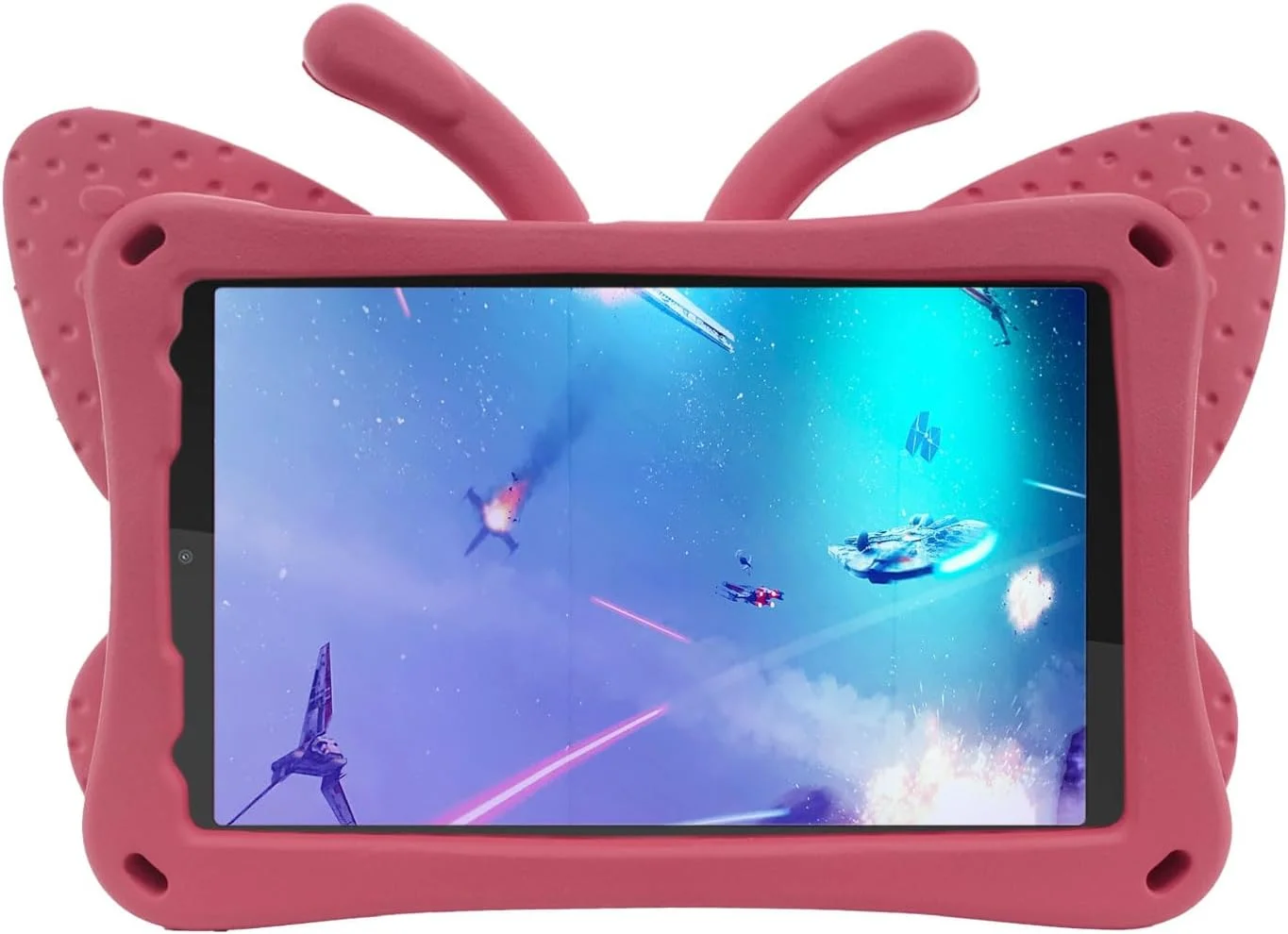 کیف تبلت کودکانه nincyee برای Lenovo Tab M8 TB-8505F 8 اینچی، روکش مقاوم در برابر ضربه EVA با نگهدارنده مداد، پایه تاشو، کیف کارتونی طرح پروانه ای برای کودکان