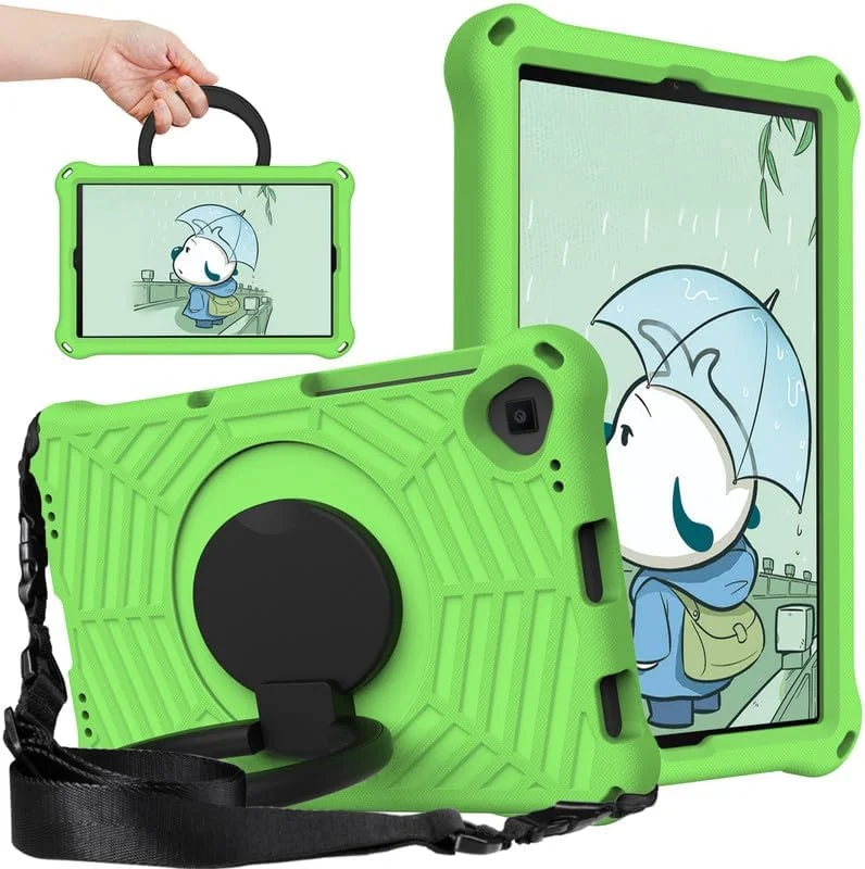 Nikaque For Lenovo Tab M10 Plus (2nd Gen) FHD Kids Case 10.3-Inch, Spider Web Pattern EVA Foam, with Ring Handle Stand & Shoulder Strap Tablet Case For Lenovo M10 Plus TB-X606F/TB-X606X, Green Nikaque For Lenovo Tab M10 Plus (2nd Gen) FHD Kids Case 10.3-Inch, Spider Web Pattern EVA Foam, with Ring Handle Stand & Shoulder Strap Tablet Case For Lenovo M10 Plus TB-X606F/TB-X606X, Green