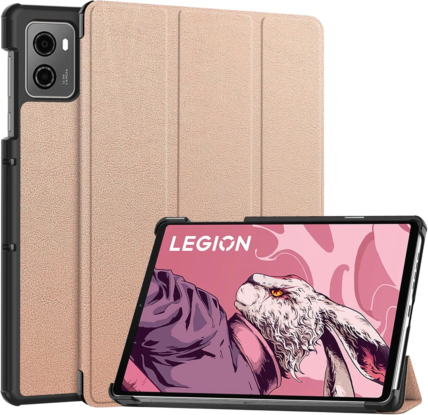 کیف تبلت RanTuo برای Lenovo Legion Y700 2023، چرم PU، سبک و نازک، ضد آب، ضد گرد و غبار، قاب محافظ ضد افتادن برای Lenovo Legion Y700 2023. (طلایی رز)