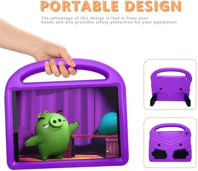 کیف تبلت نیکاکیو مناسب برای لنوو تب M10 HD نسل دوم TB-X306F/TB-X306X 10.1 اینچ 2020، مناسب کودکان، دارای دسته با استند، پوشش فوم EVA ایمن، سبک وزن، پوشش محافظ ضد ضربه، بنفش